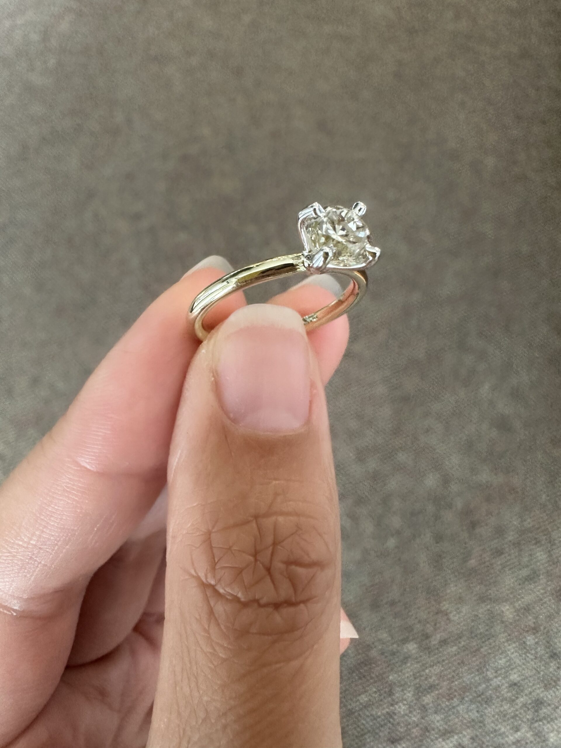 14k 2Tone .96 Carat Round Brilliant Cut Diamond Solitaire - Image 20