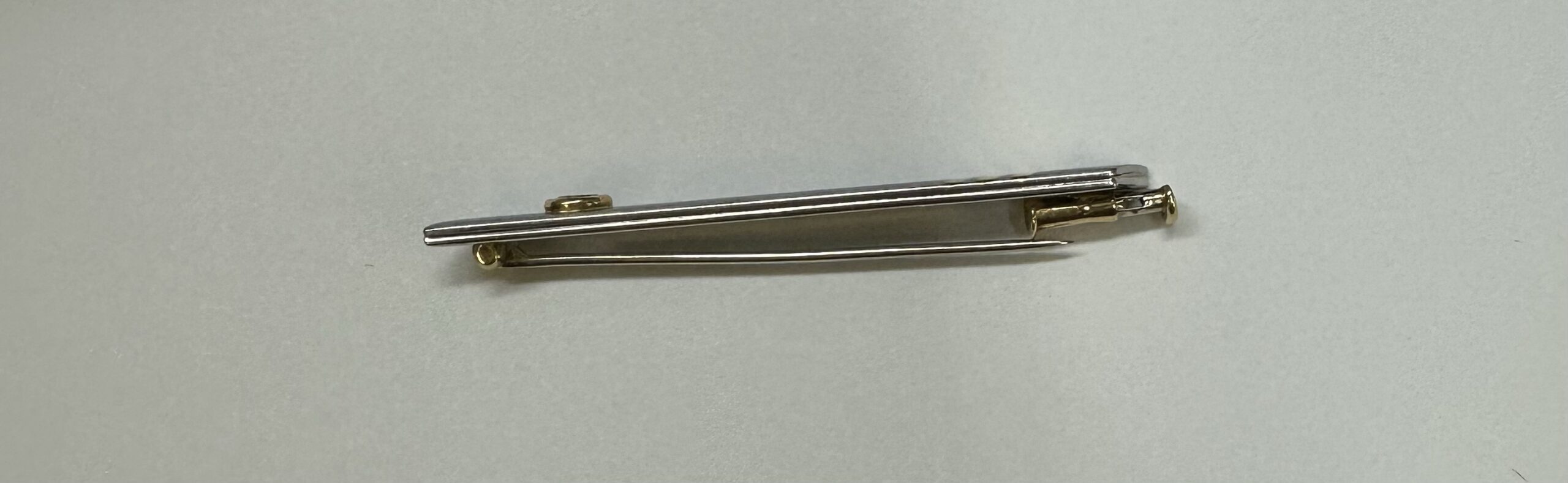 Platinum & 18k Yellow Gold Bar Pin With Genuine .20 Cttw Diamond Accent - Image 18