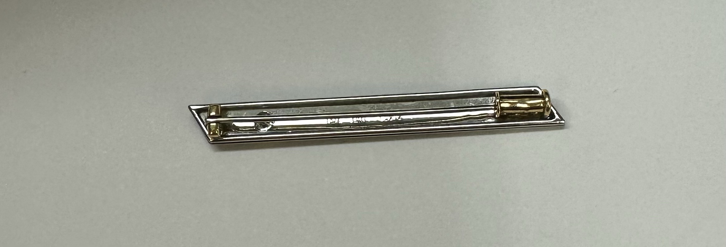 Platinum & 18k Yellow Gold Bar Pin With Genuine .20 Cttw Diamond Accent - Image 10