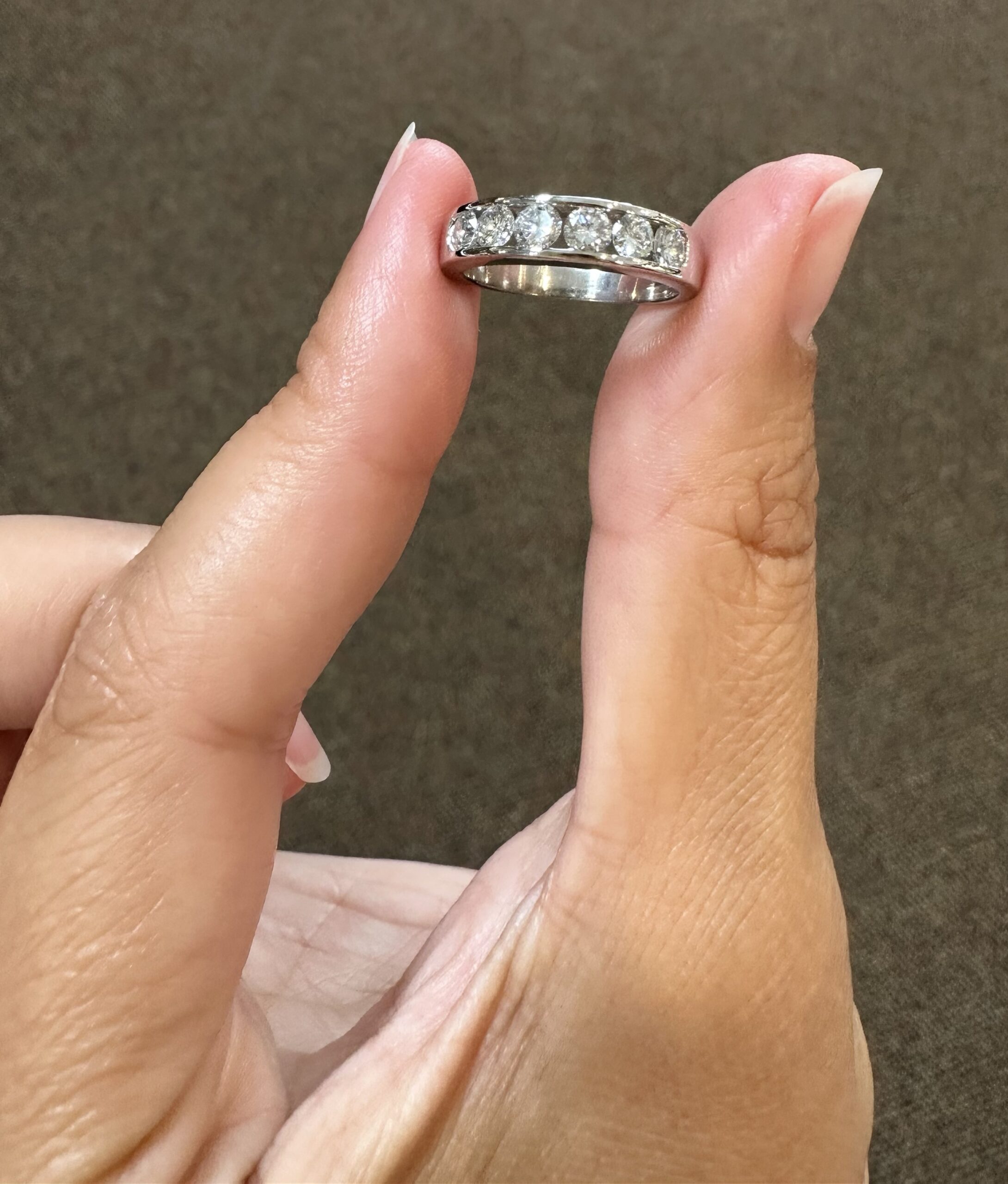 18k White Gold 1/2 Cttw Channel Set Diamond Band - Image 16