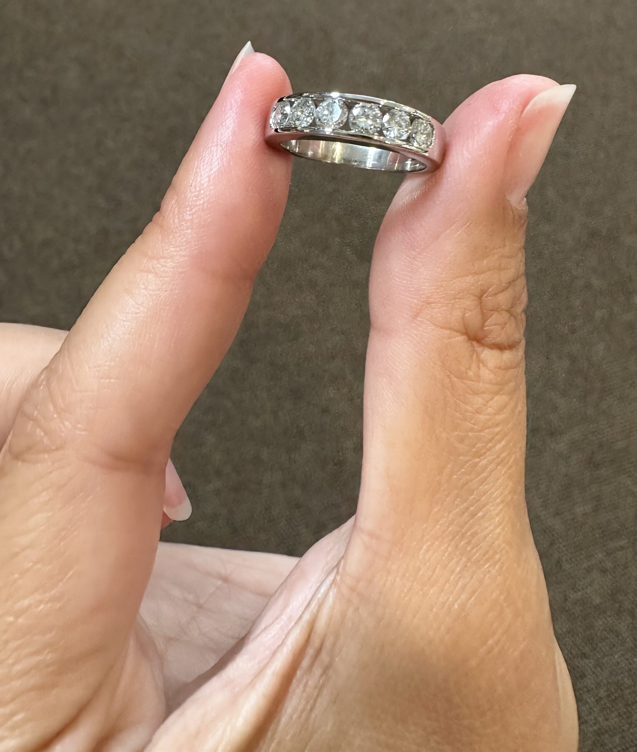 18k White Gold 1/2 Cttw Channel Set Diamond Band - Image 13