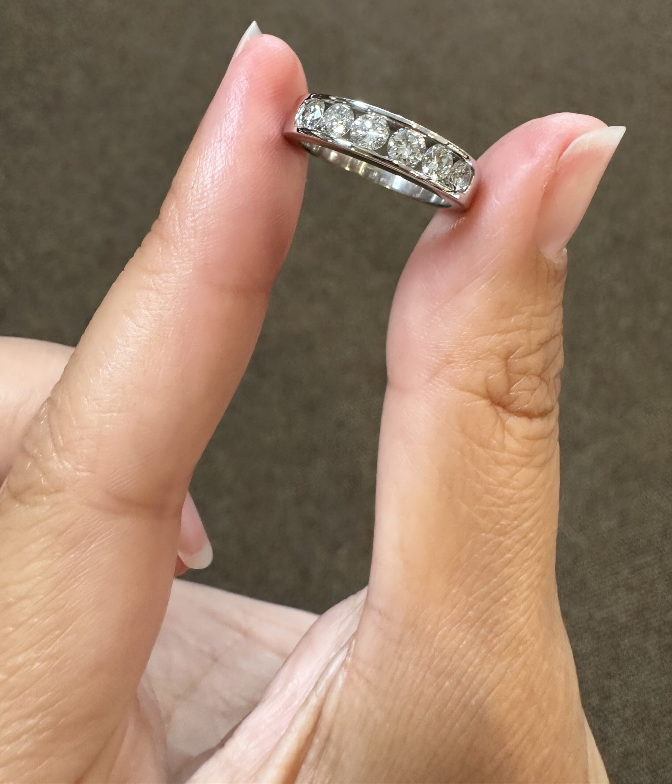 18k White Gold 1/2 Cttw Channel Set Diamond Band - Image 12