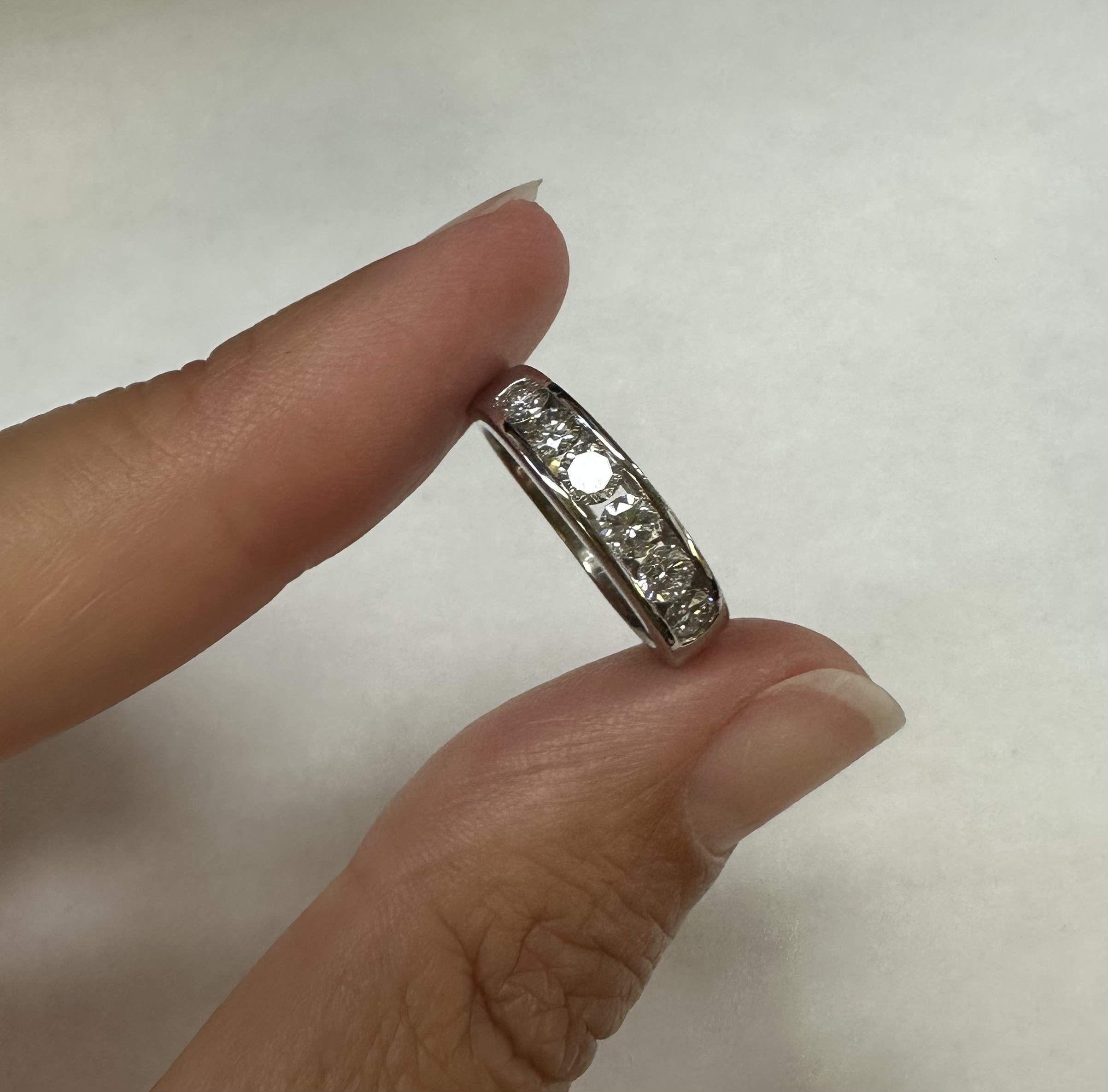 18k White Gold 1/2 Cttw Channel Set Diamond Band - Image 10