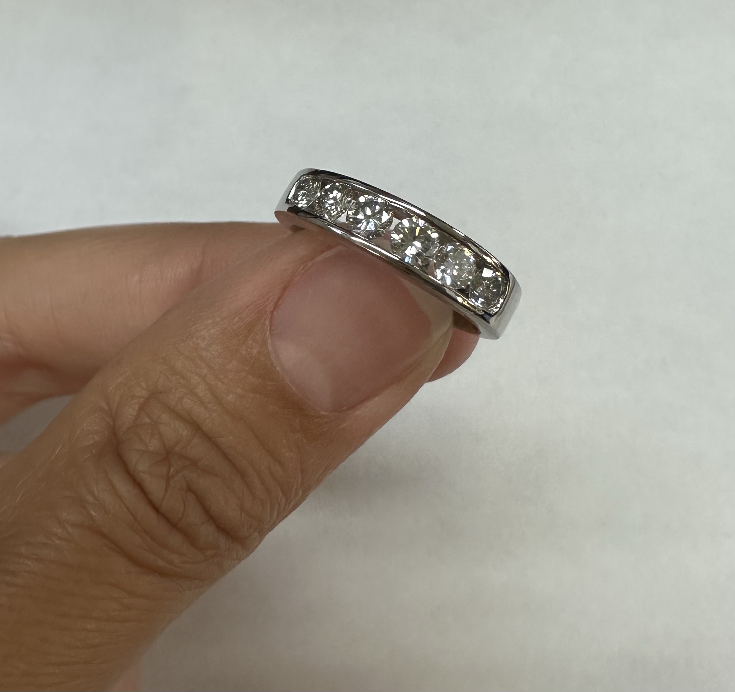 18k White Gold 1/2 Cttw Channel Set Diamond Band - Image 2
