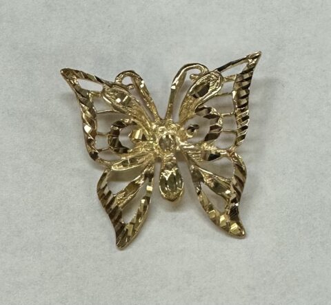 14k Yellow Gold Butterfly Pendant