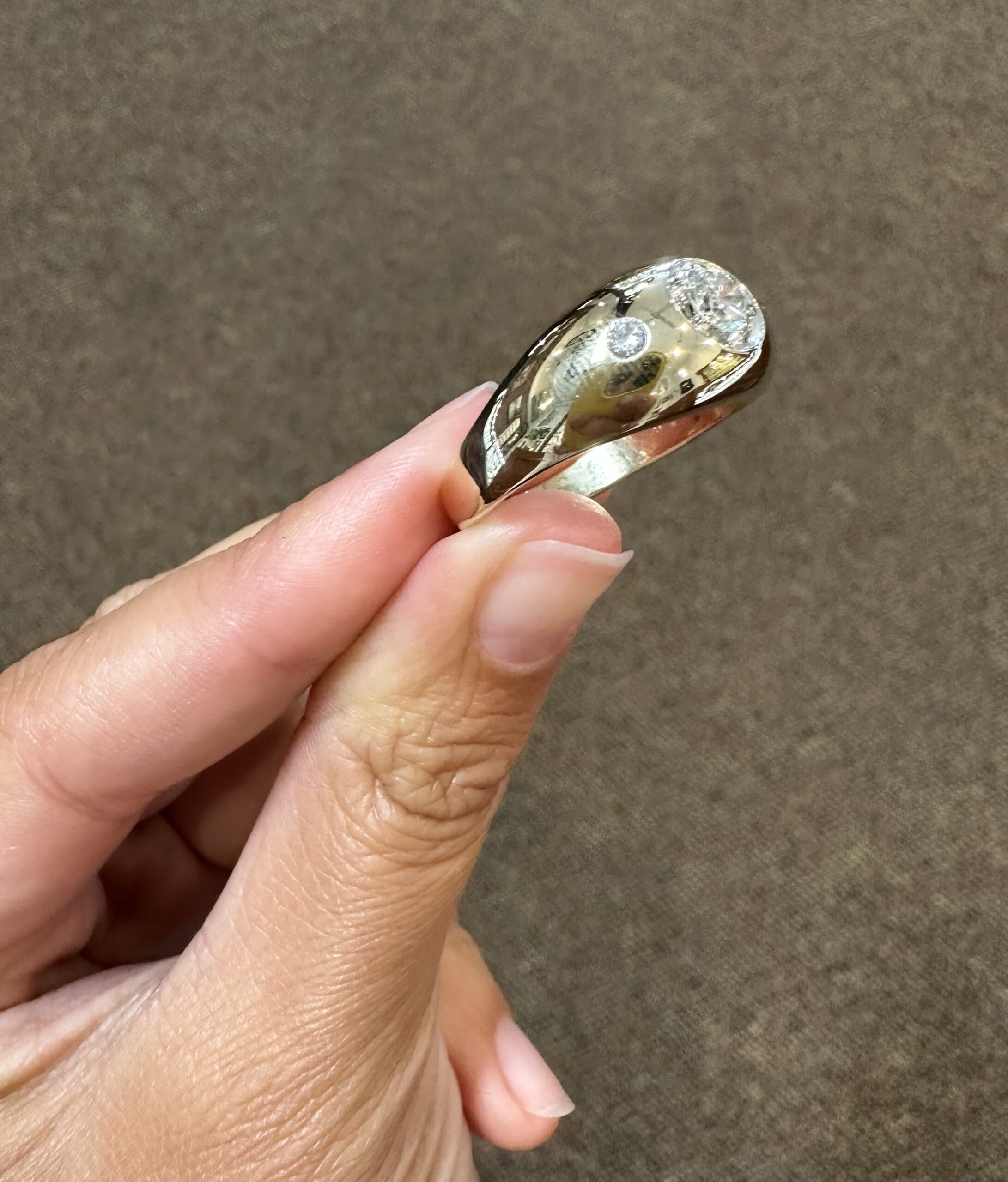 Gent’s 14k Yellow Gold .68 Cttw Round Brilliant Cut Diamond “Gypsy” Style Ring - Image 16