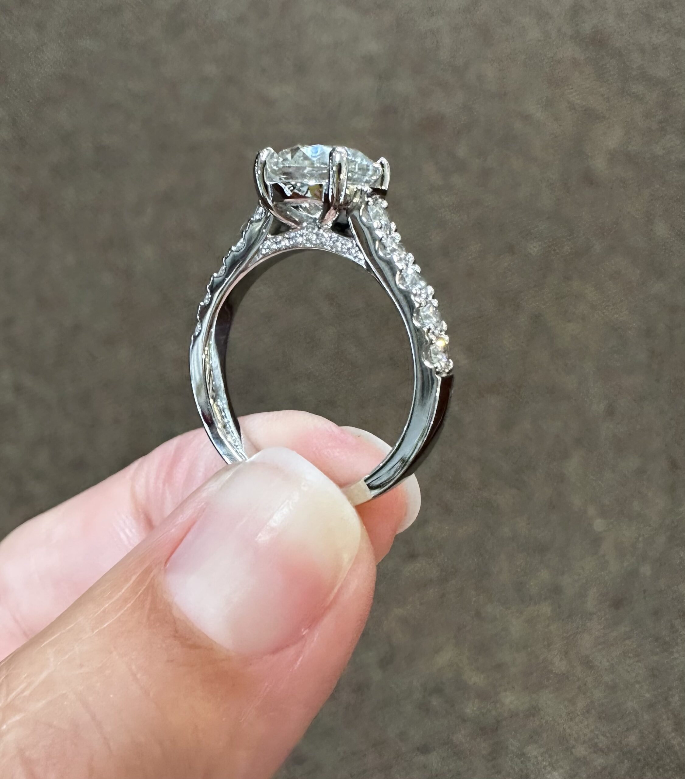 Custom Made Platinum Genuine 2.12 Carat Round Brilliant Cut Diamond Solitaire - Image 32