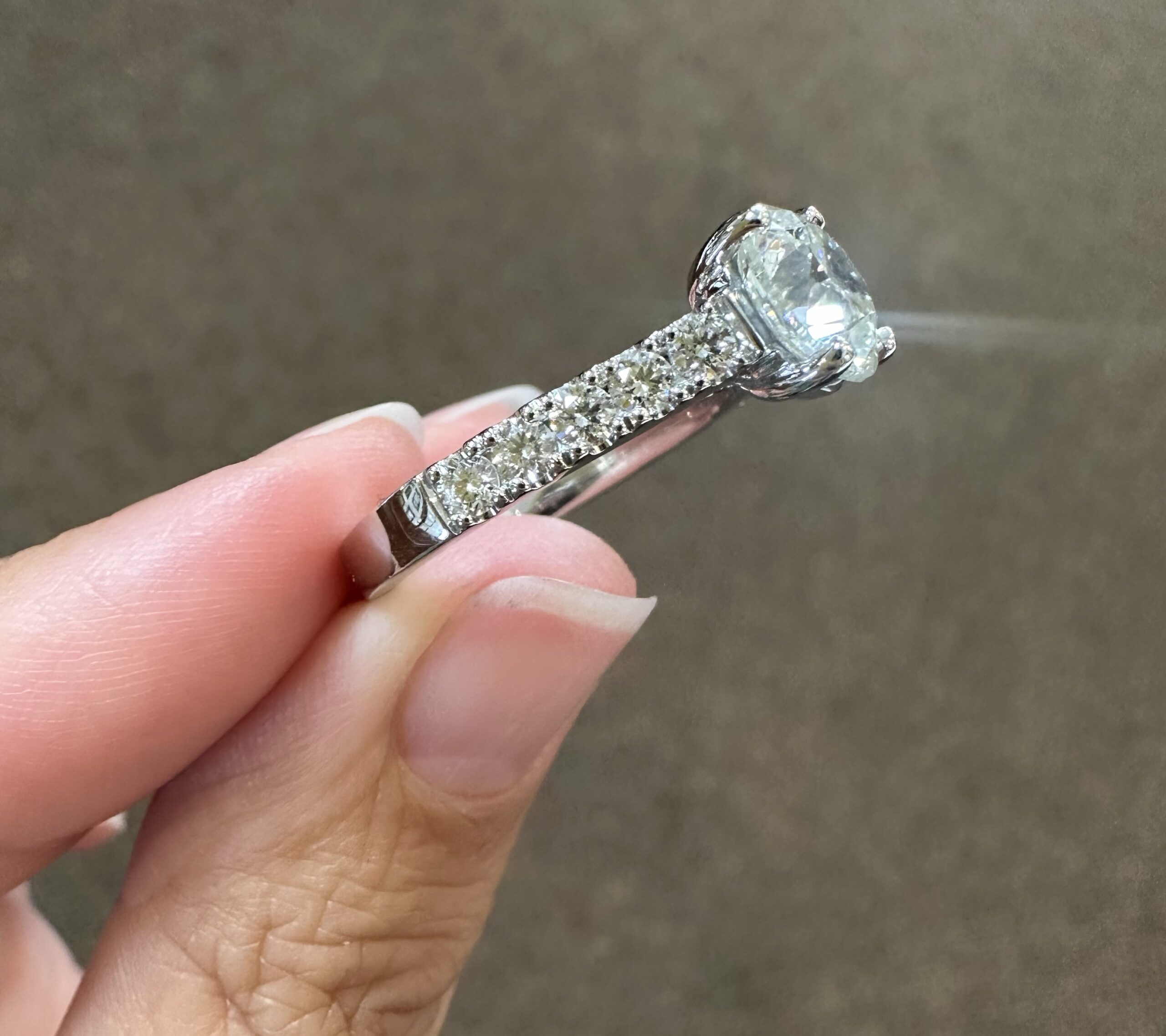 Custom Made Platinum Genuine 2.12 Carat Round Brilliant Cut Diamond Solitaire - Image 11