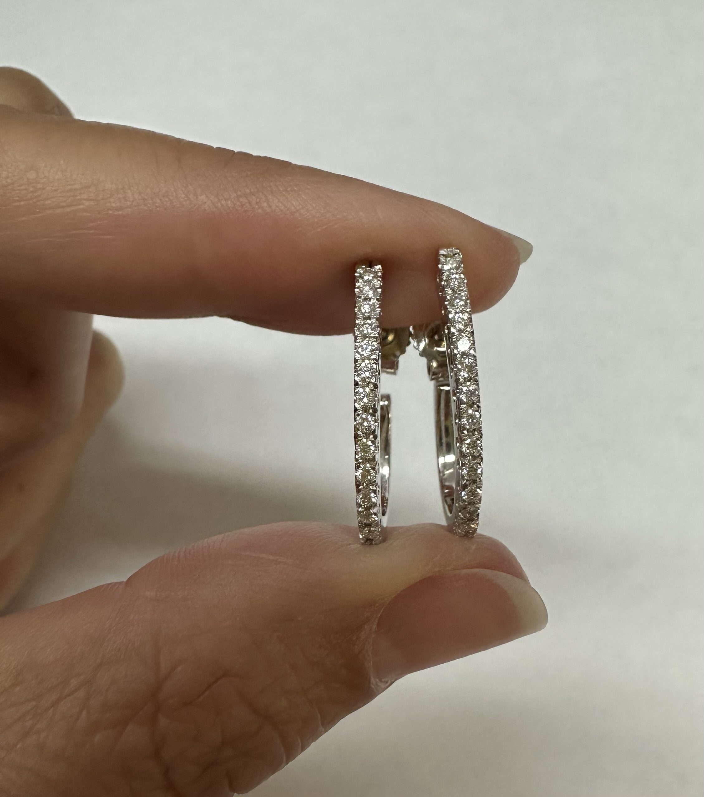 18K white gold 2.00 carat diamond stud earrings - SKU#: 24912-2.00CT —  Michael John Bridal
