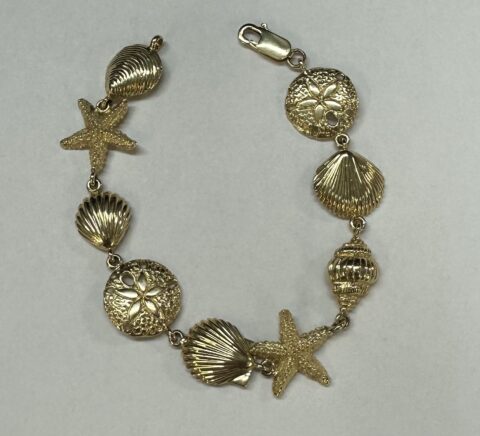 14k Yellow Gold Sea Life Bracelet