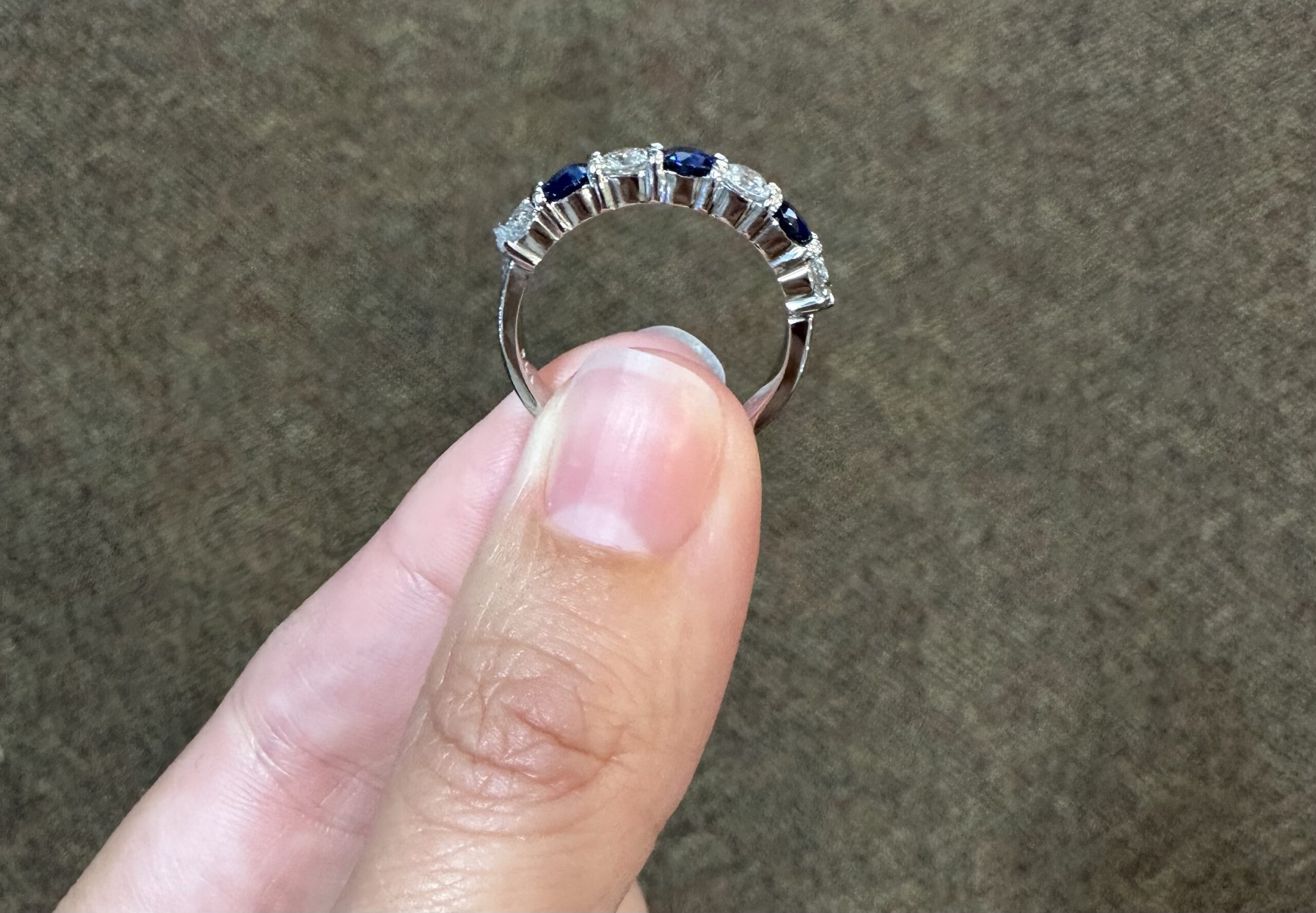 Platinum 7 Stone Genuine .95 Cttw Diamond & .78 Cttw Diamond Band - Image 4