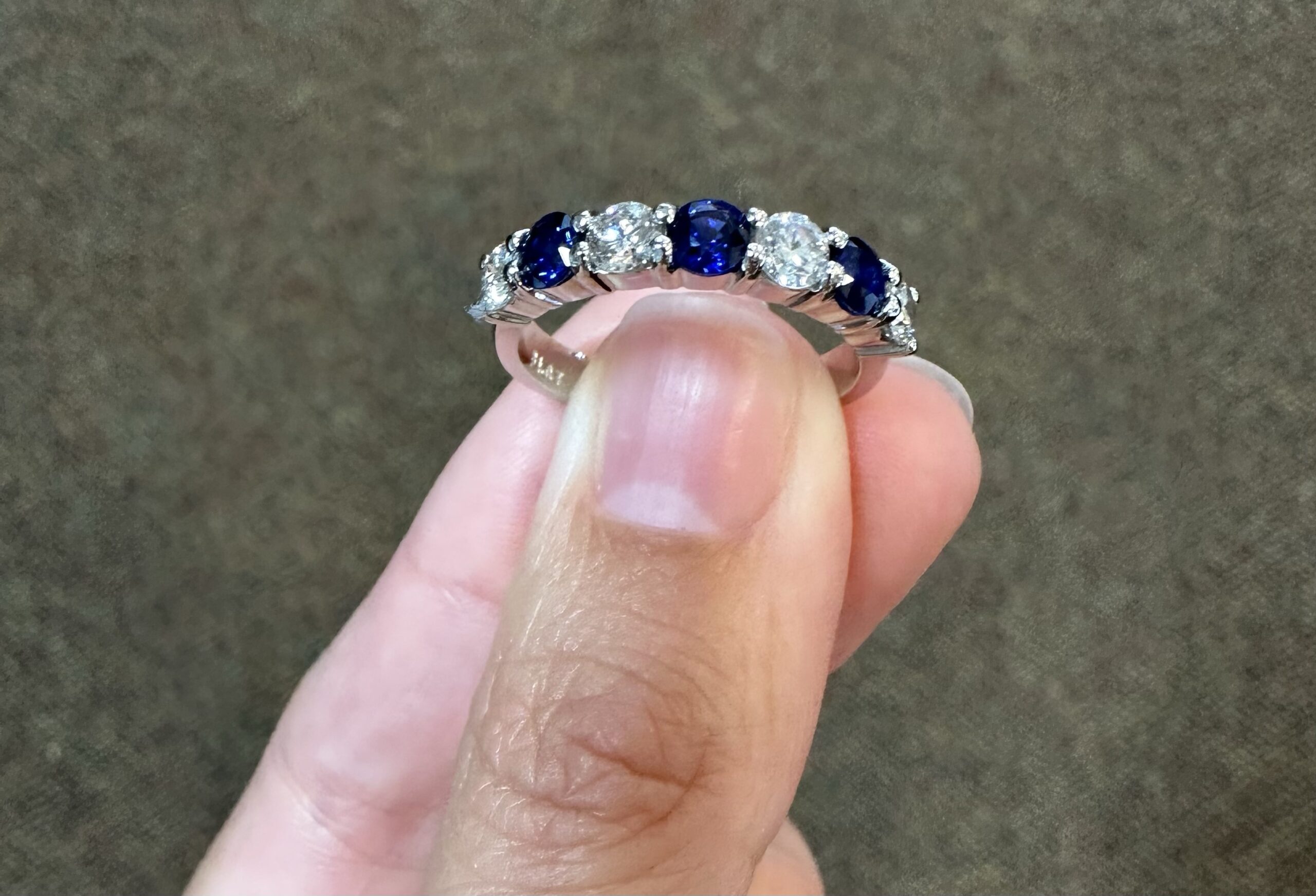 Platinum 7 Stone Genuine .95 Cttw Diamond & .78 Cttw Diamond Band - Image 8