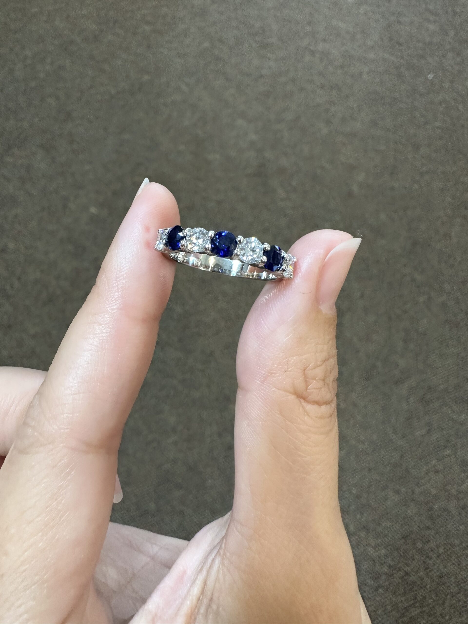 Platinum 7 Stone Genuine .95 Cttw Diamond & .78 Cttw Diamond Band - Image 25