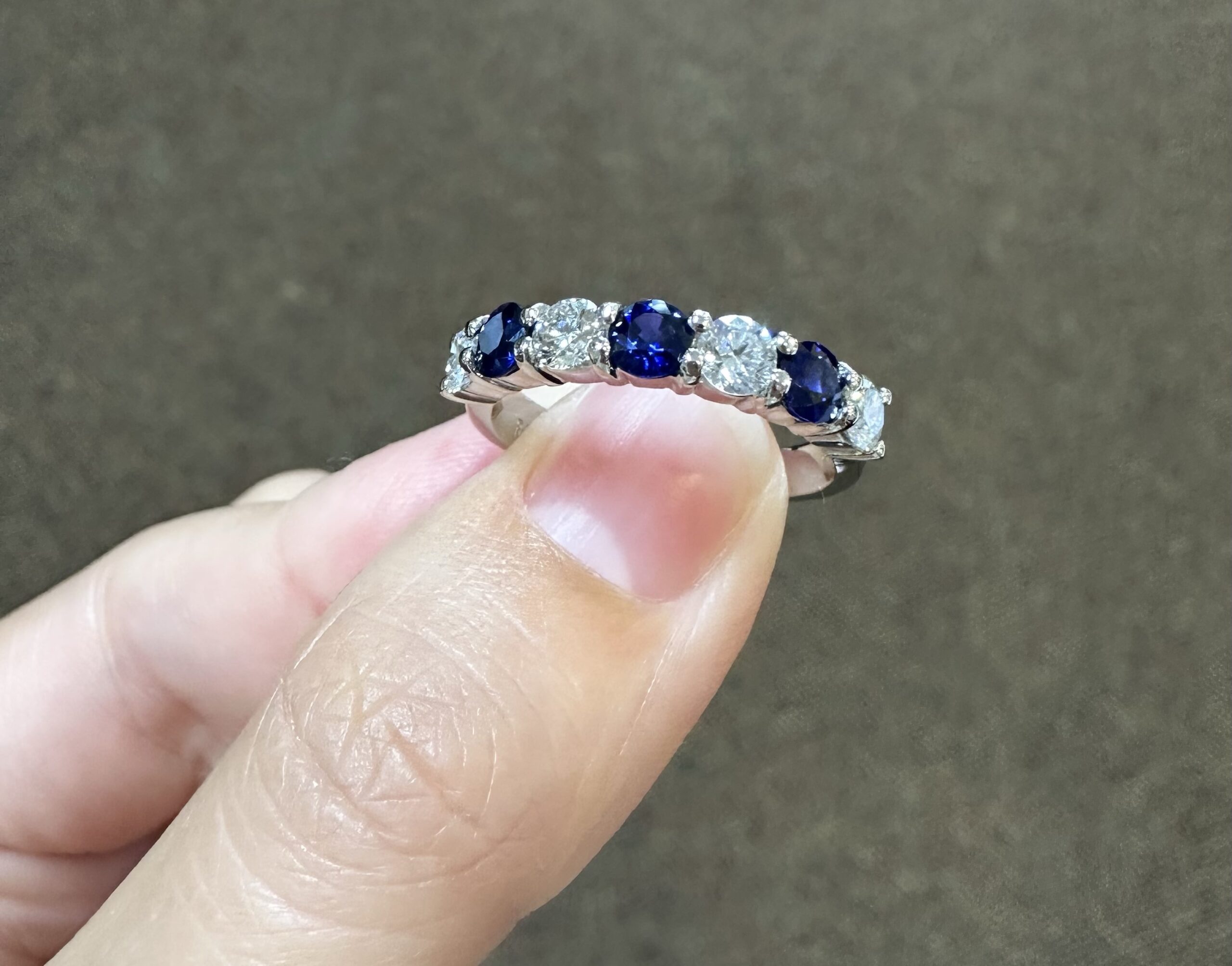 Platinum 7 Stone Genuine .95 Cttw Diamond & .78 Cttw Diamond Band - Image 35