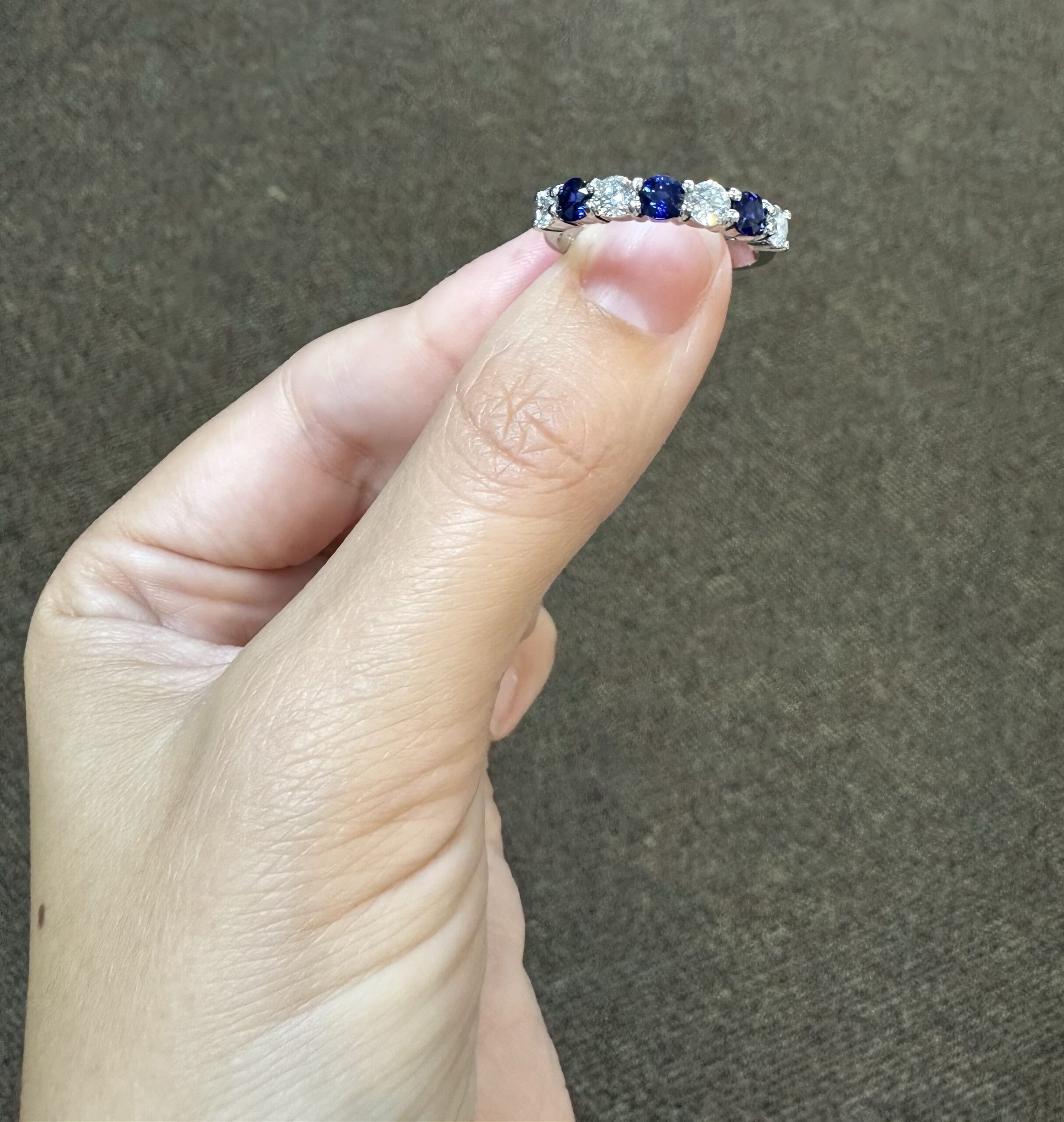 Platinum 7 Stone Genuine .95 Cttw Diamond & .78 Cttw Diamond Band - Image 39