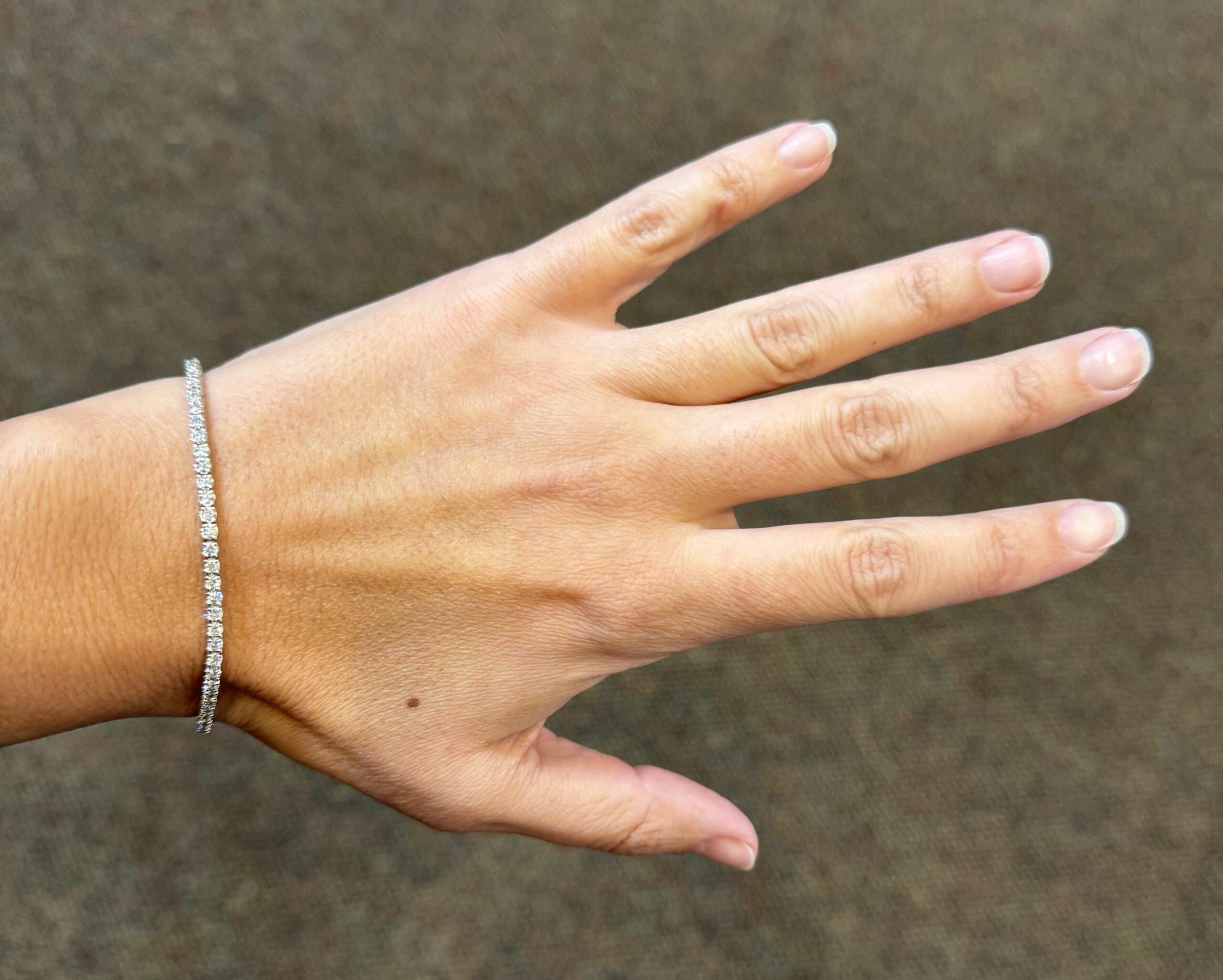 14k White Gold Genuine 3.05 Carat Round Brilliant Cut Diamond Tennis Bracelet - Image 20