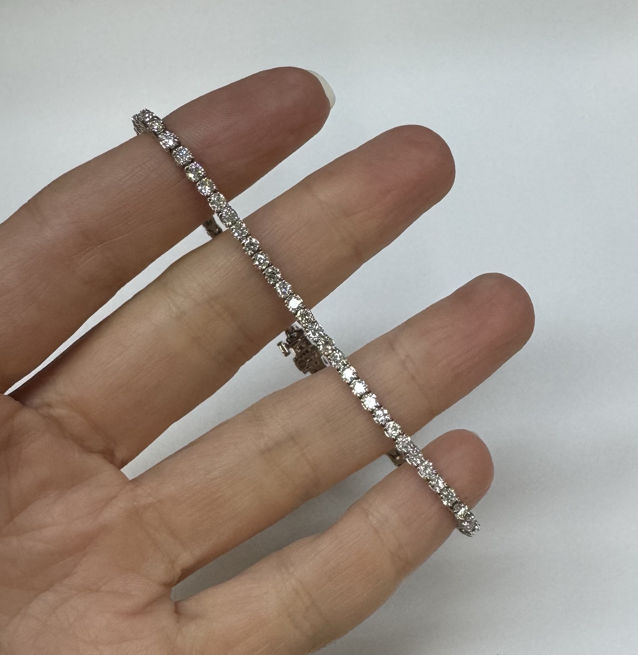 14k White Gold Genuine 3.05 Carat Round Brilliant Cut Diamond Tennis Bracelet - Image 39