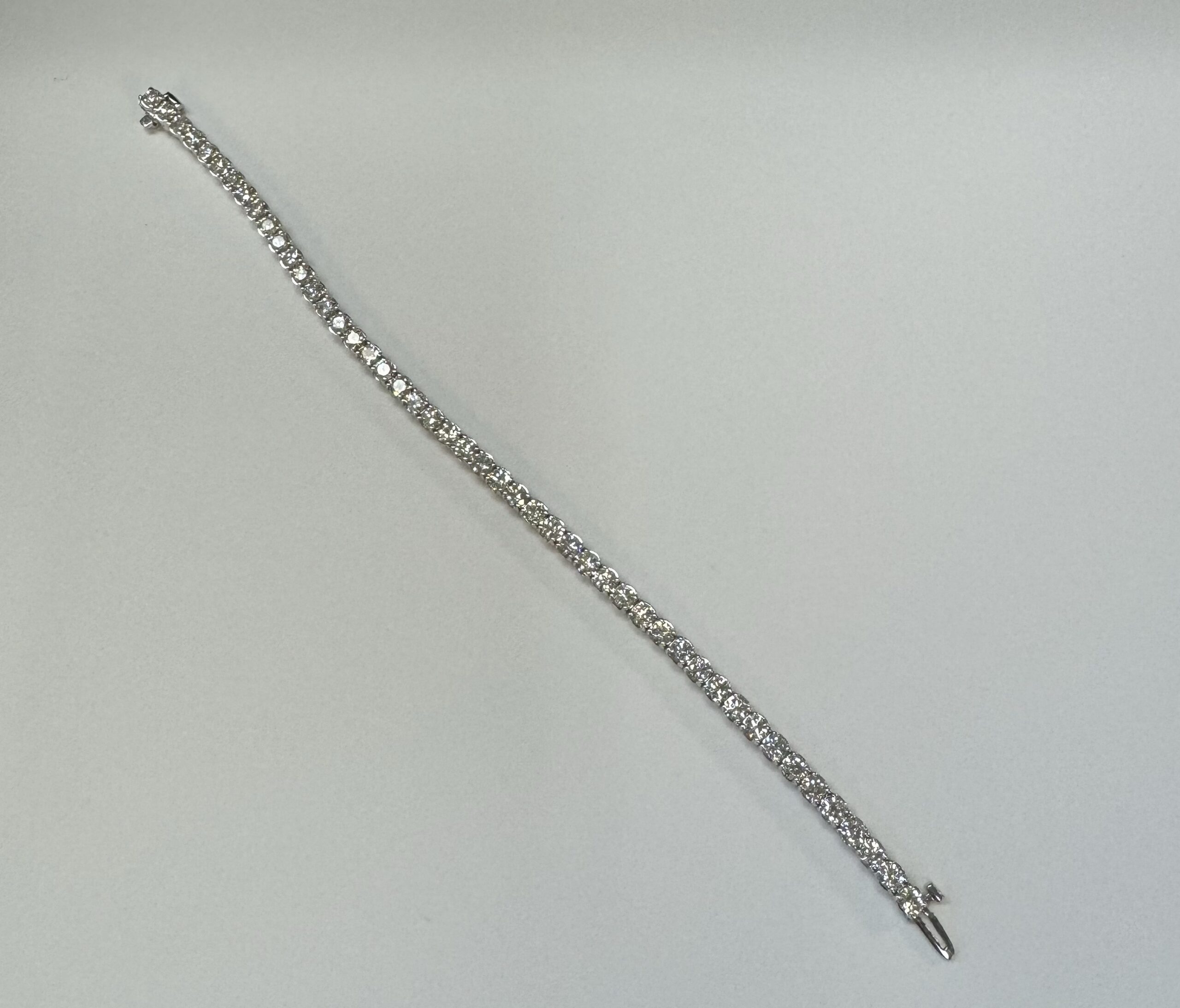 14k White Gold Genuine 7.19 Carat Round Brilliant Cut Diamond Tennis Bracelet - Image 20