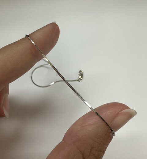 18k White Gold Square Snake Chain Anklet