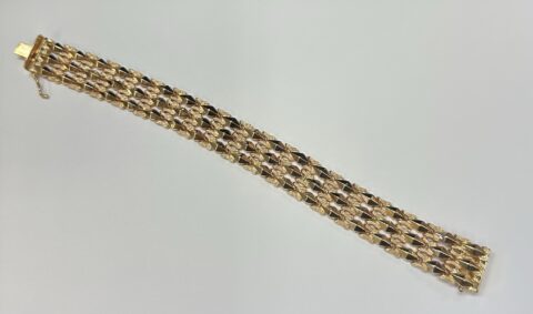 18k Rose Gold 3 Row Link Bracelet