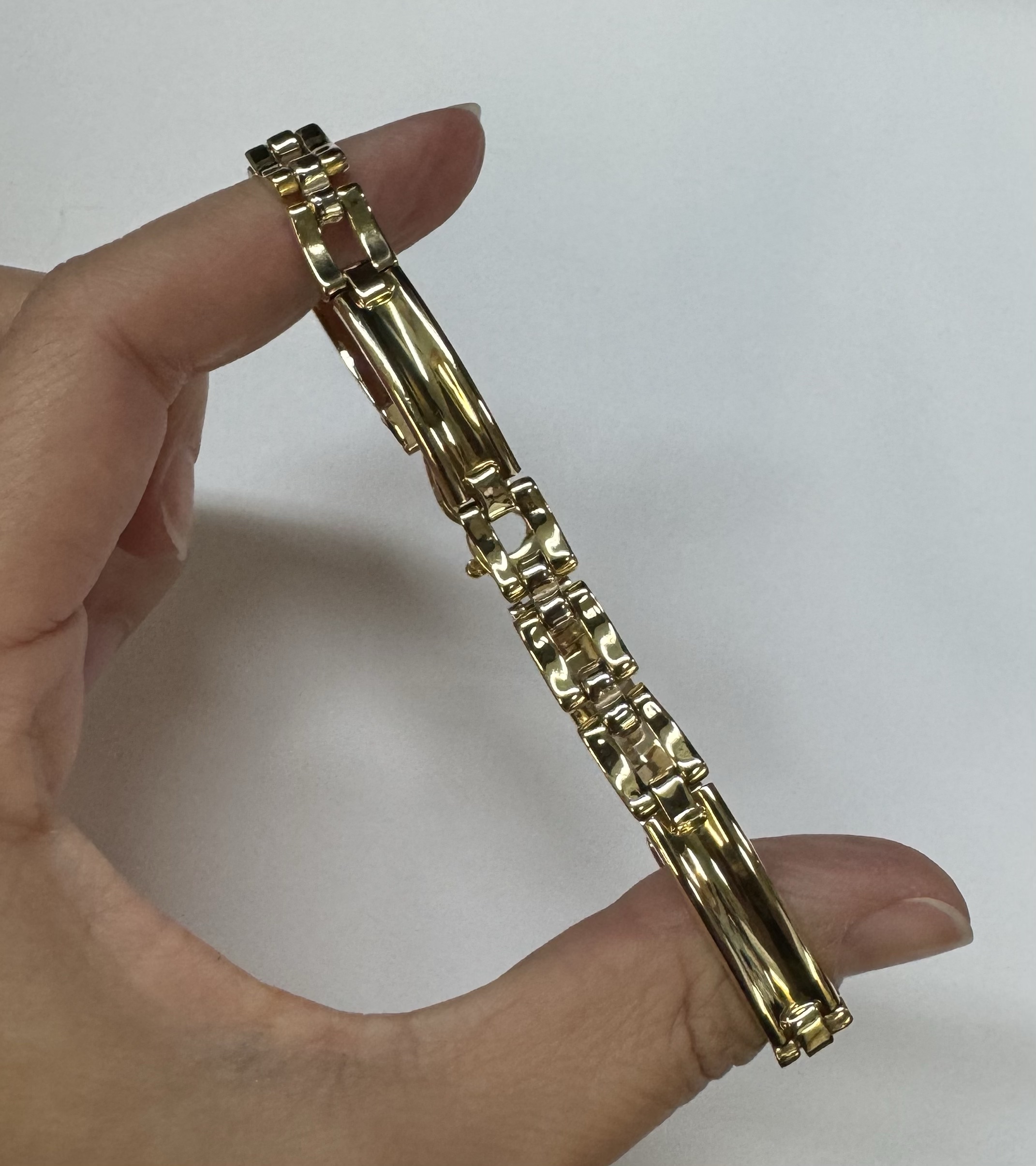 18k Yellow Gold Solid 1 Cttw Diamond Bangle Bracelet
