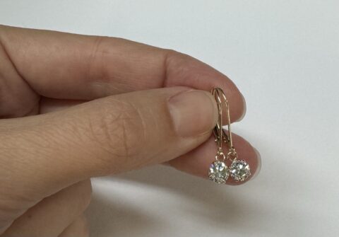 14k Yellow Gold Genuine 1.00 Cttw Round Brilliant Cut Diamond Lever Back Dangle Earrings