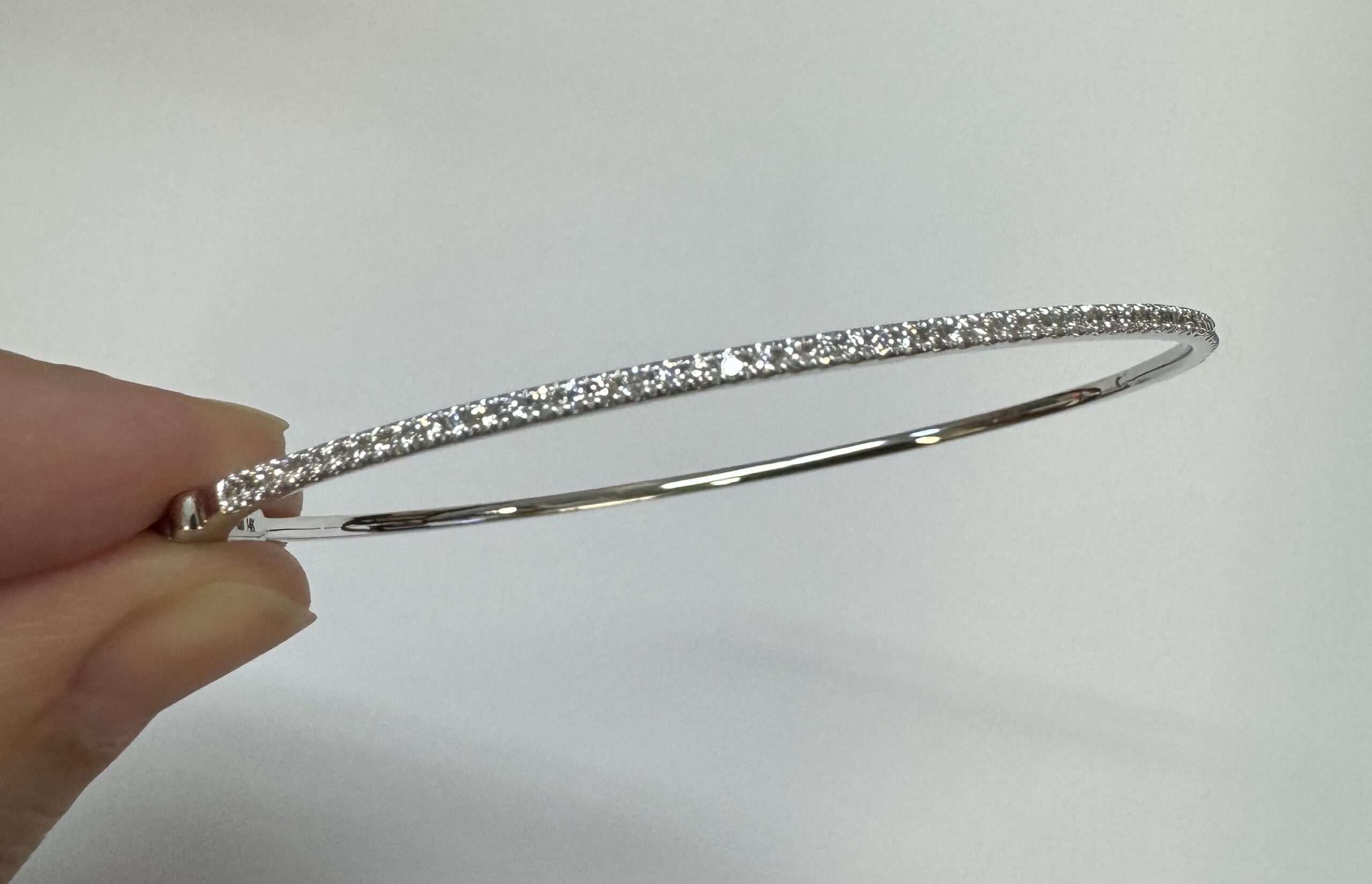 14k White Gold Genuine .39 Cttw Round Brilliant Cut Diamond Bangle Bracelet - Image 15