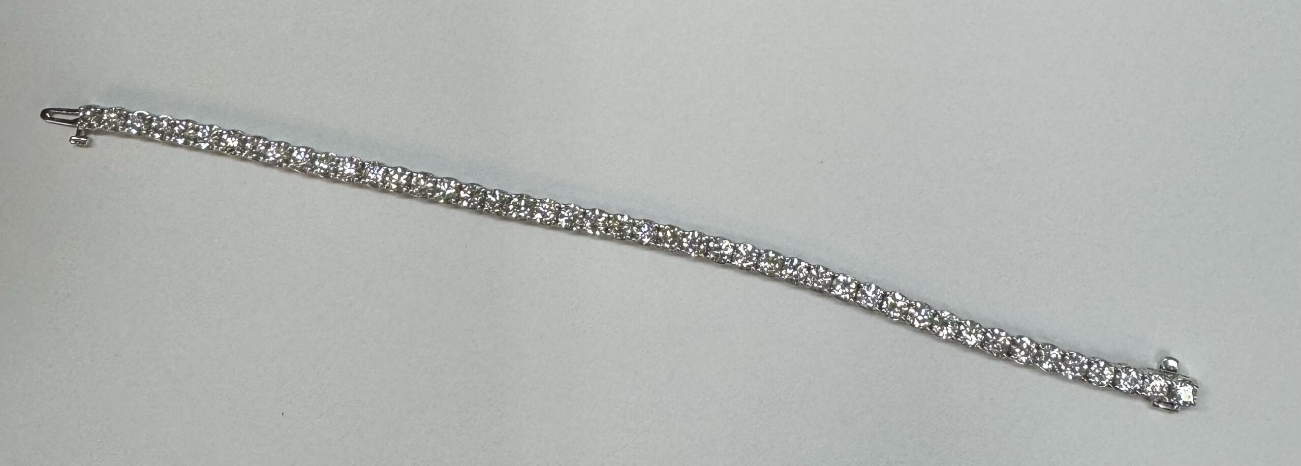 14k White Gold 8.94 Cttw Round Brilliant Cut Diamond Tennis Bracelet - Image 43