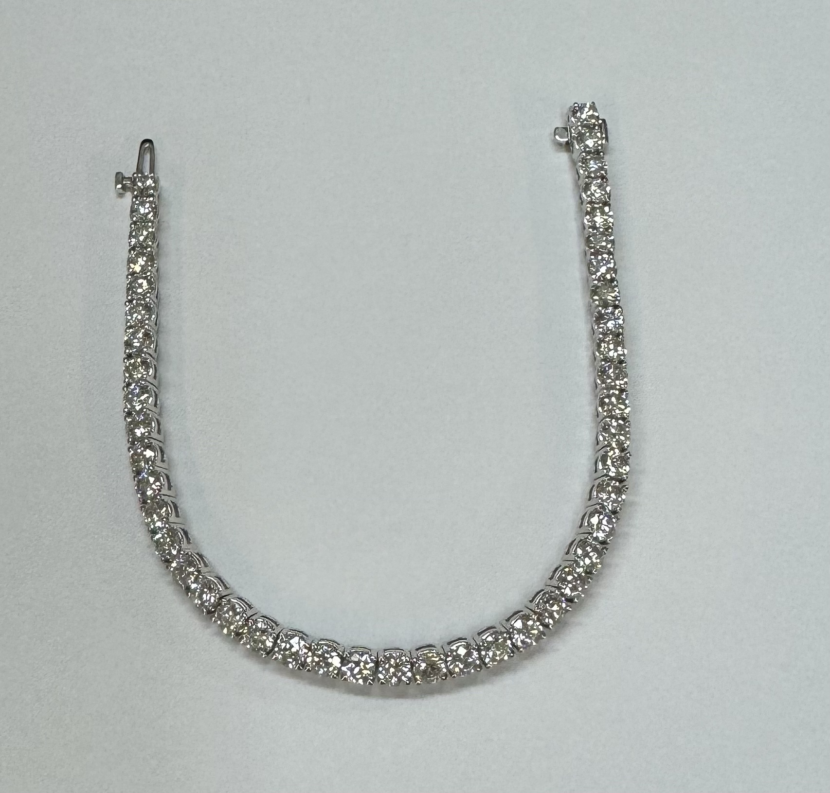 14k White Gold 8.94 Cttw Round Brilliant Cut Diamond Tennis Bracelet - Image 39