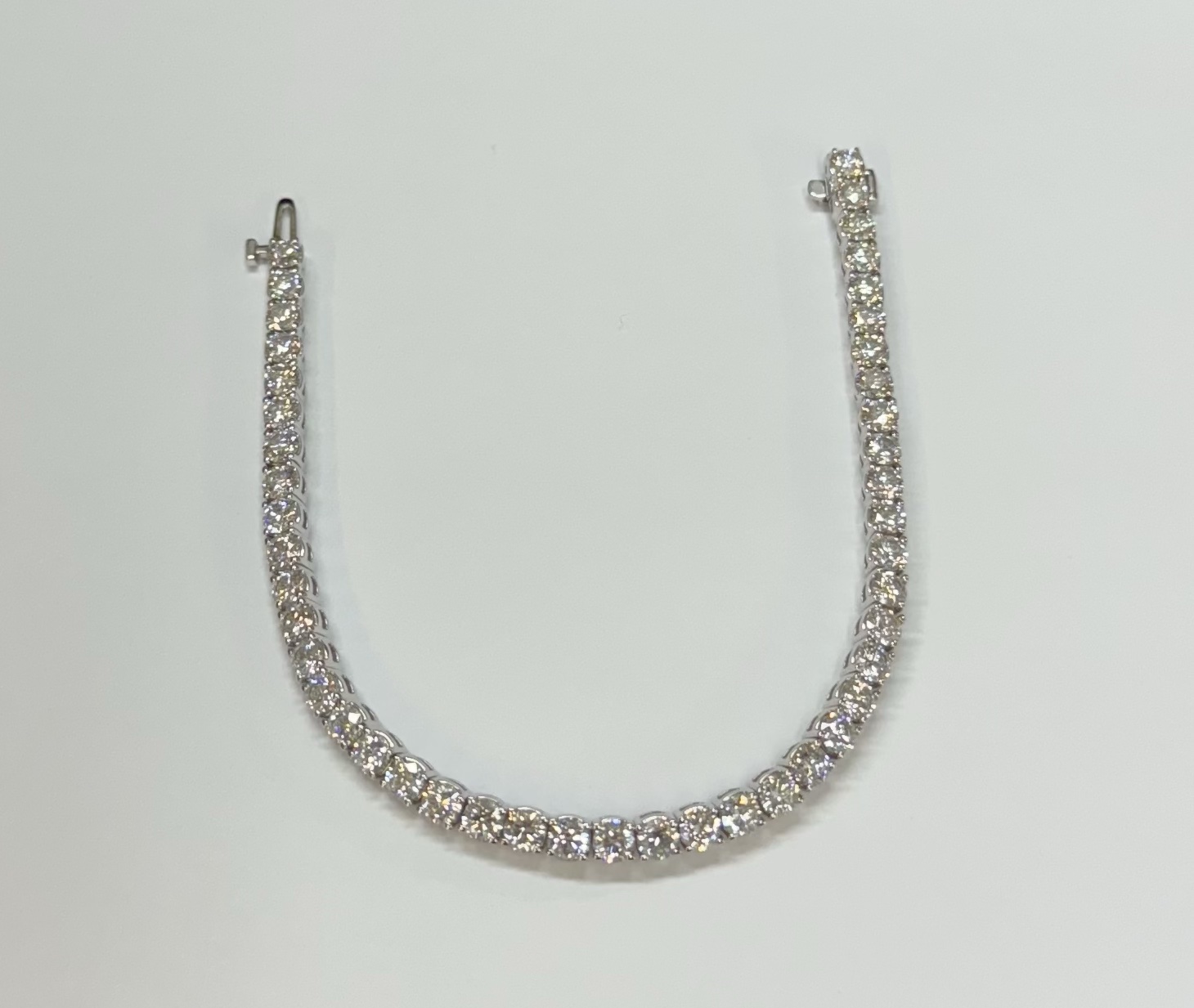 14k White Gold 8.94 Cttw Round Brilliant Cut Diamond Tennis Bracelet - Image 38