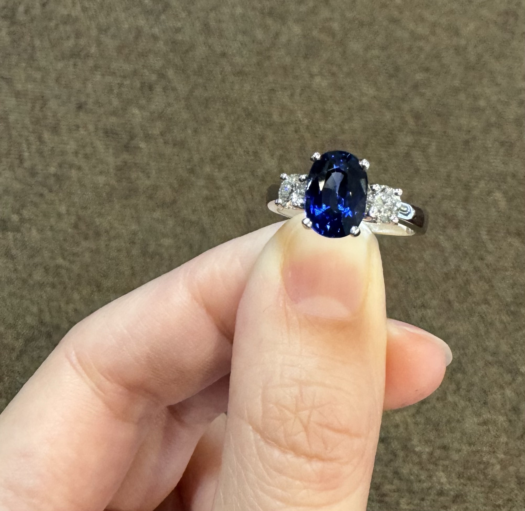 14k White Gold 3.00 Carat Genuine Sapphire & Diamond Ring - Image 19