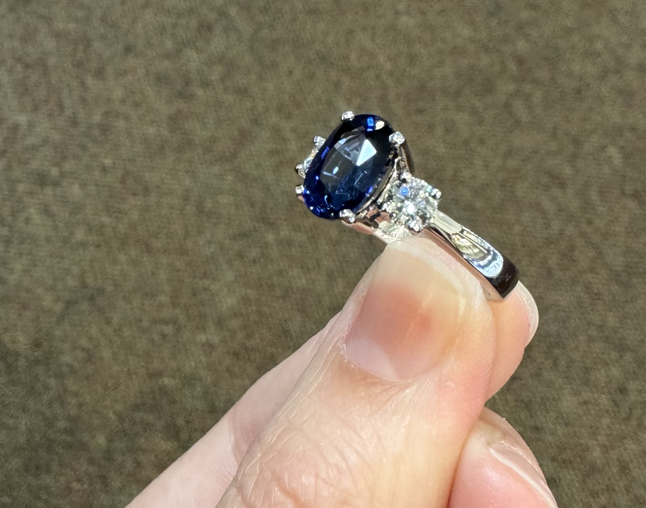 14k White Gold 3.00 Carat Genuine Sapphire & Diamond Ring - Image 23