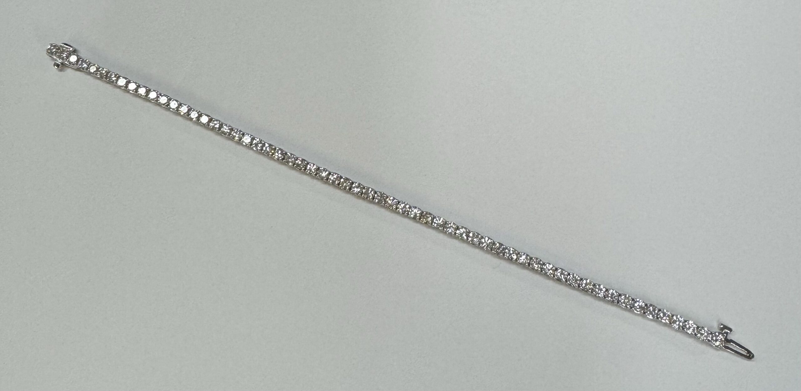 14k White Gold Genuine 5.15 Cttw Round Brilliant Cut Diamond Bracelet - Image 44