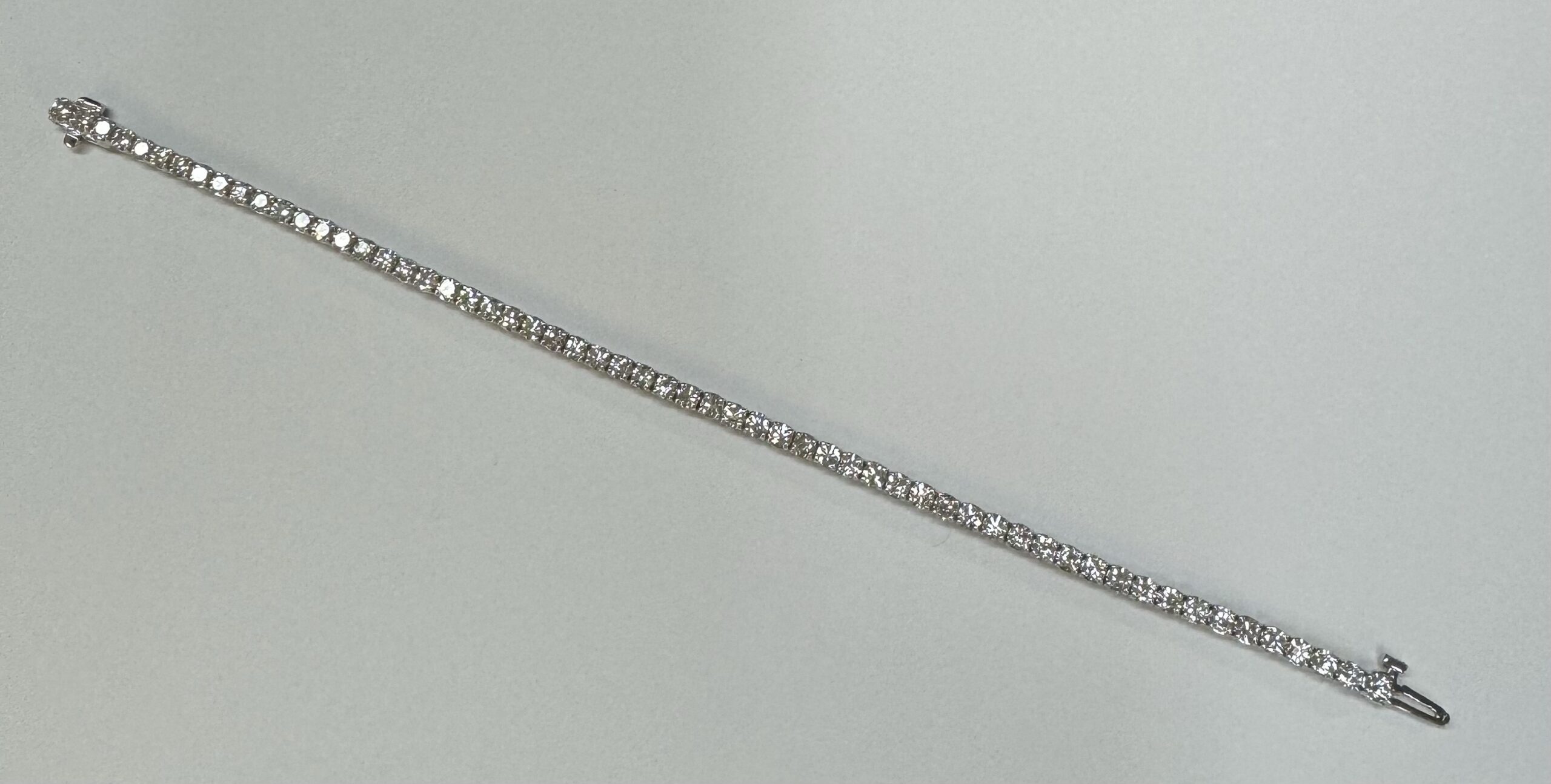 14k White Gold Genuine 5.15 Cttw Round Brilliant Cut Diamond Bracelet - Image 43