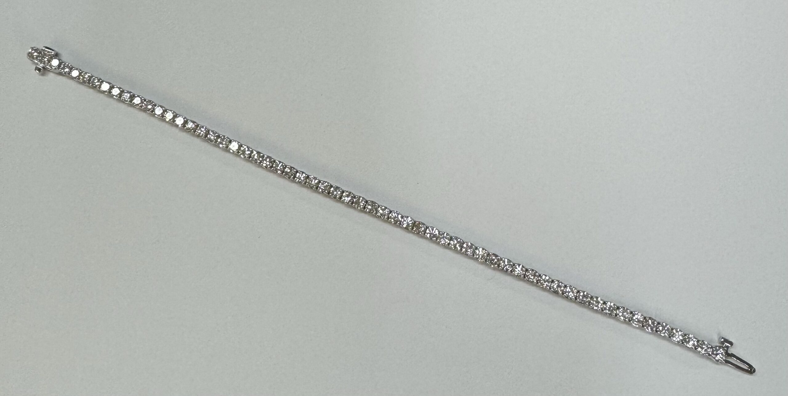 14k White Gold Genuine 5.15 Cttw Round Brilliant Cut Diamond Bracelet - Image 42