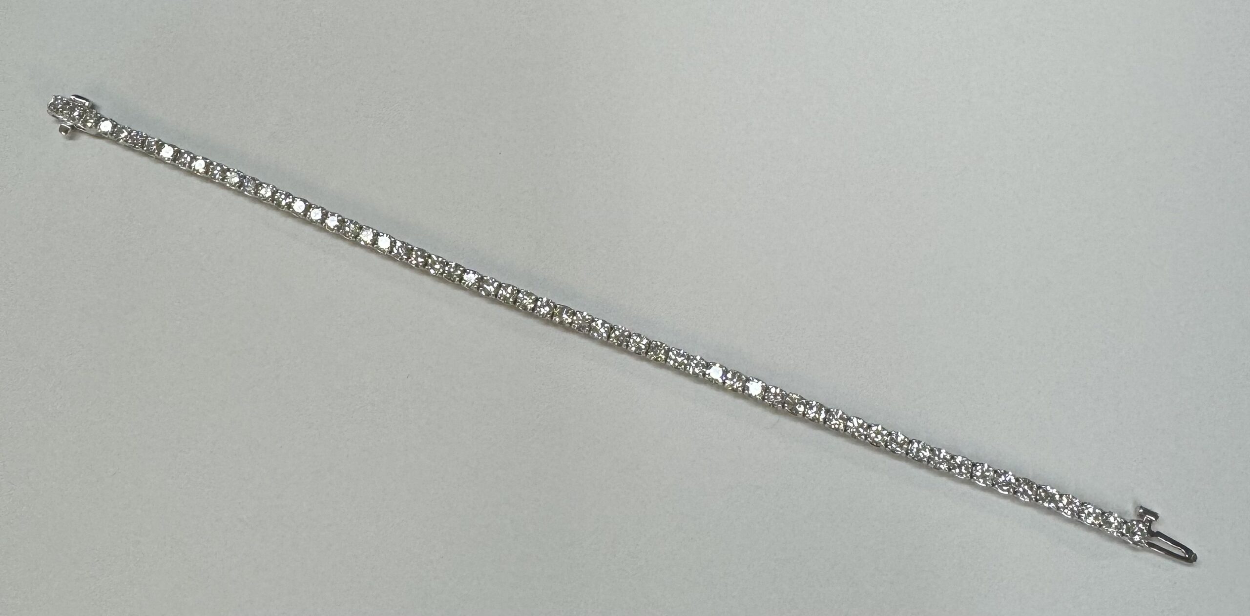 14k White Gold Genuine 5.15 Cttw Round Brilliant Cut Diamond Bracelet - Image 41