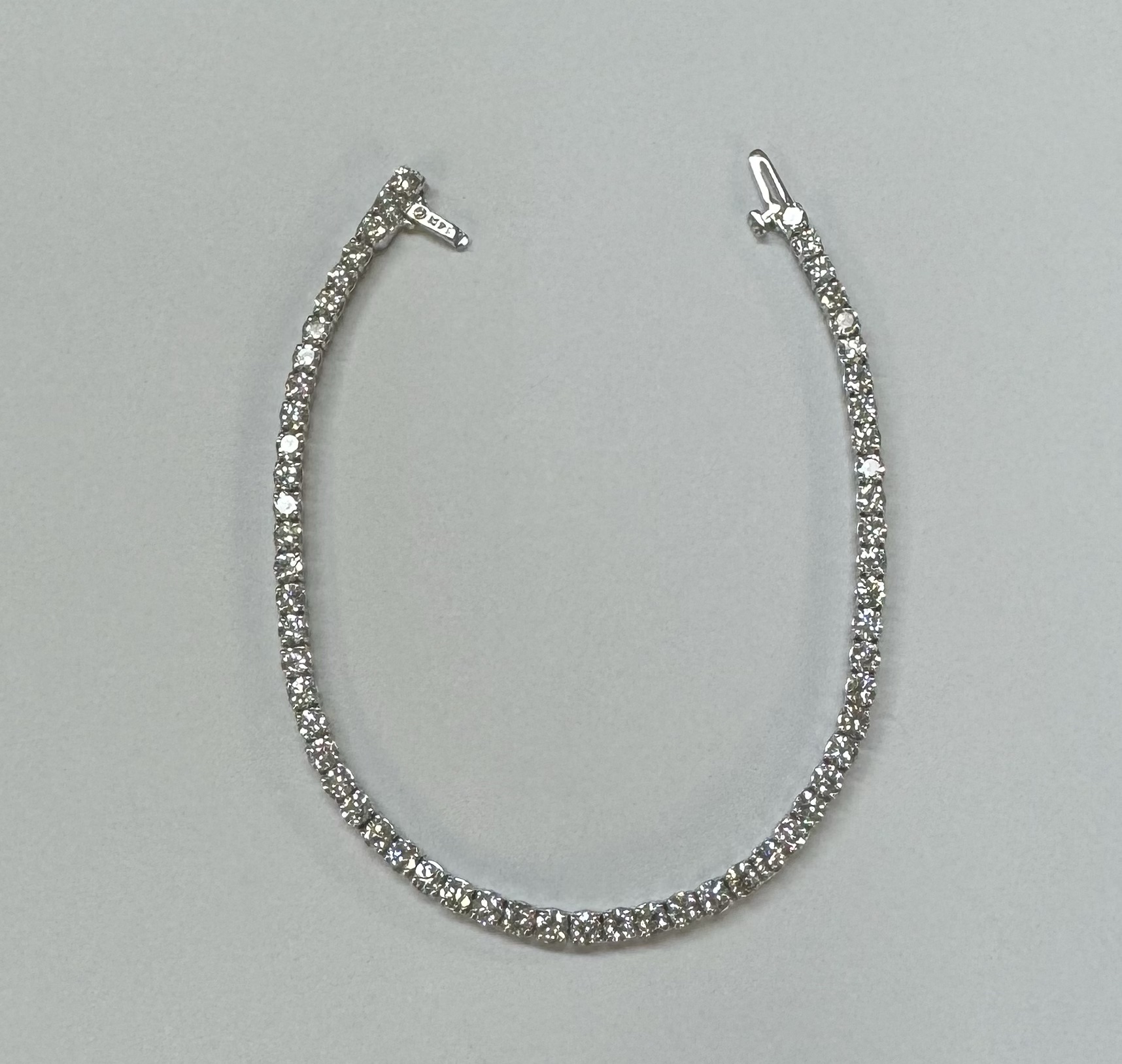 14k White Gold Genuine 5.15 Cttw Round Brilliant Cut Diamond Bracelet - Image 39