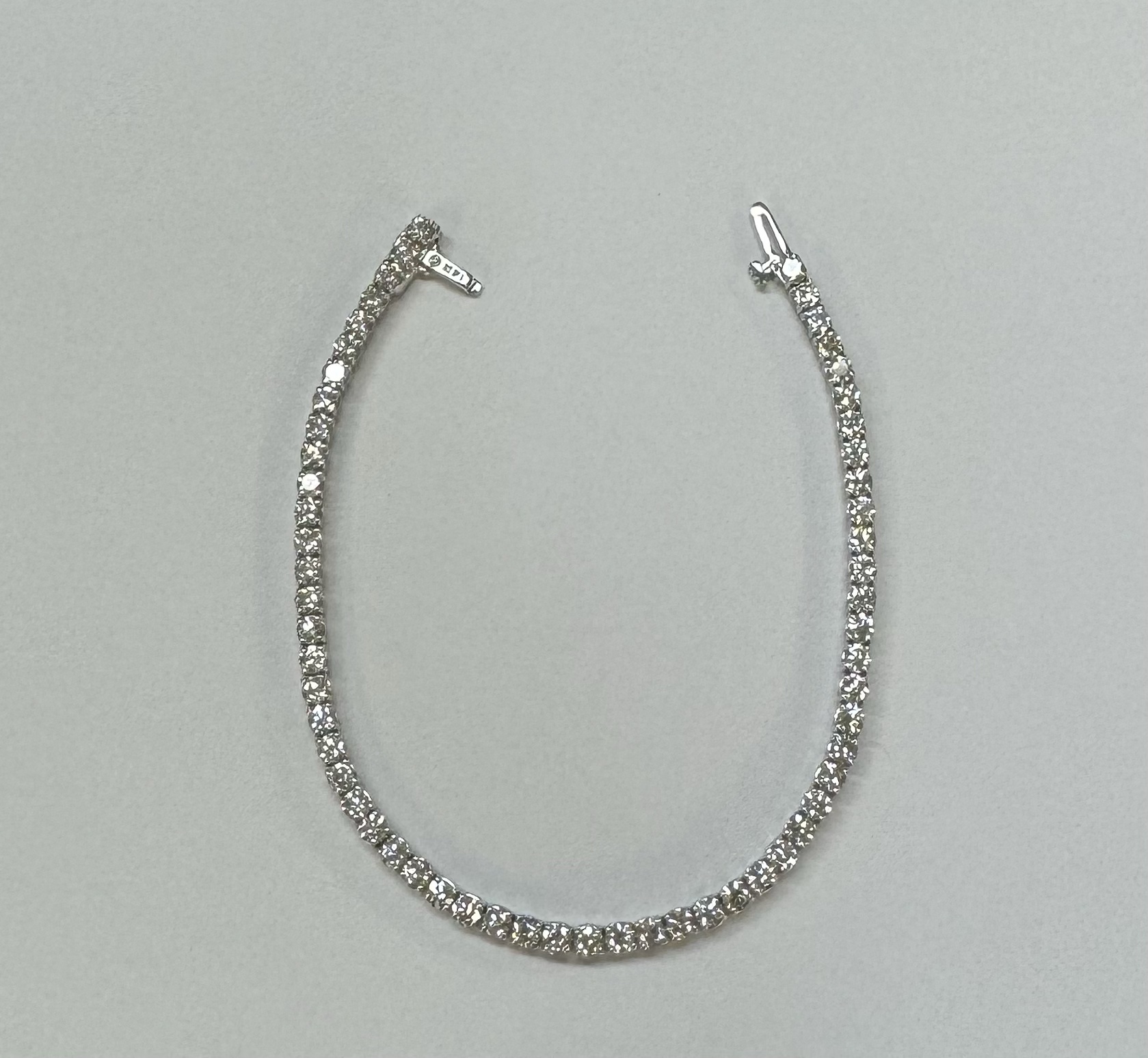 14k White Gold Genuine 5.15 Cttw Round Brilliant Cut Diamond Bracelet - Image 38