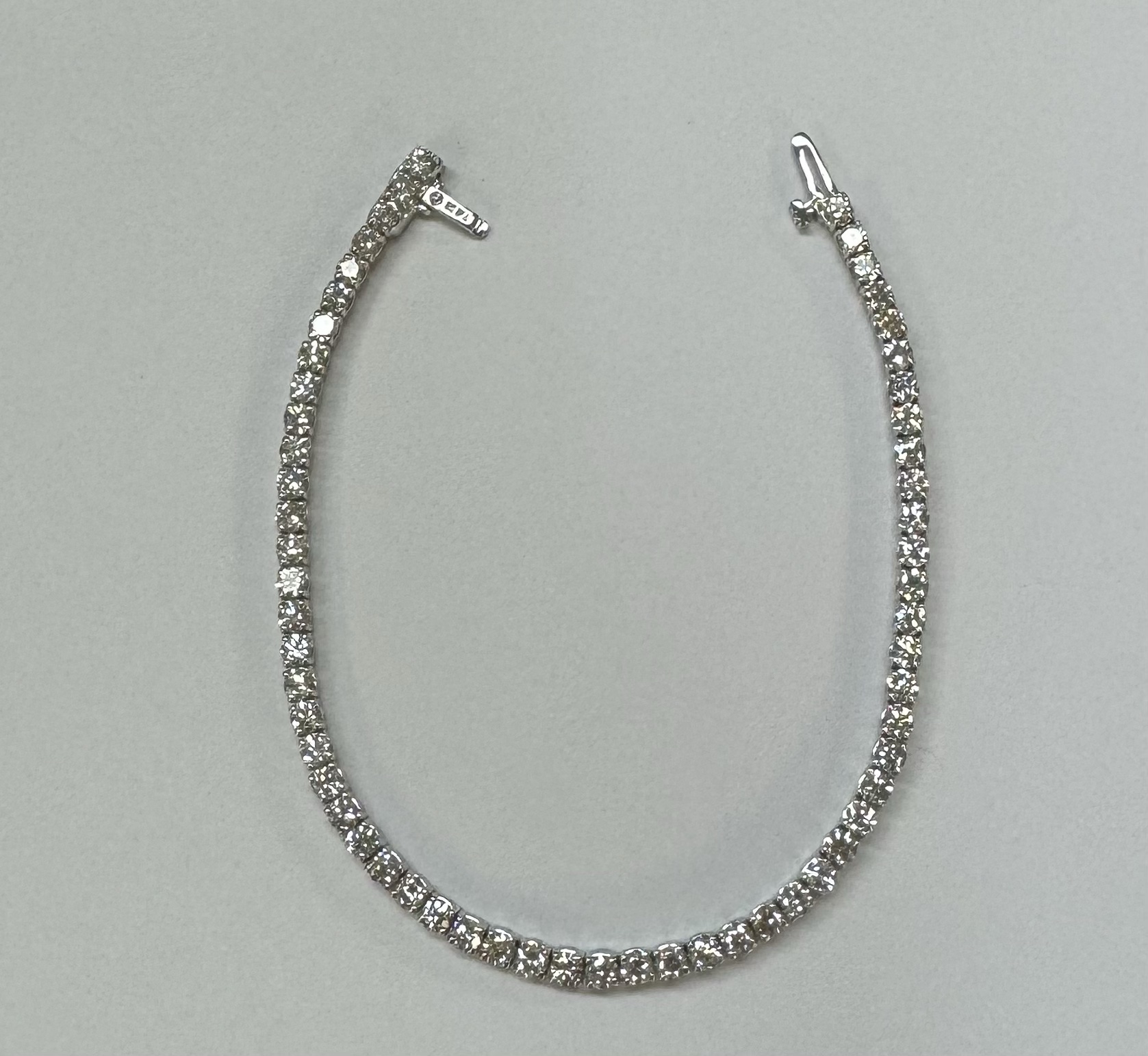 14k White Gold Genuine 5.15 Cttw Round Brilliant Cut Diamond Bracelet - Image 37