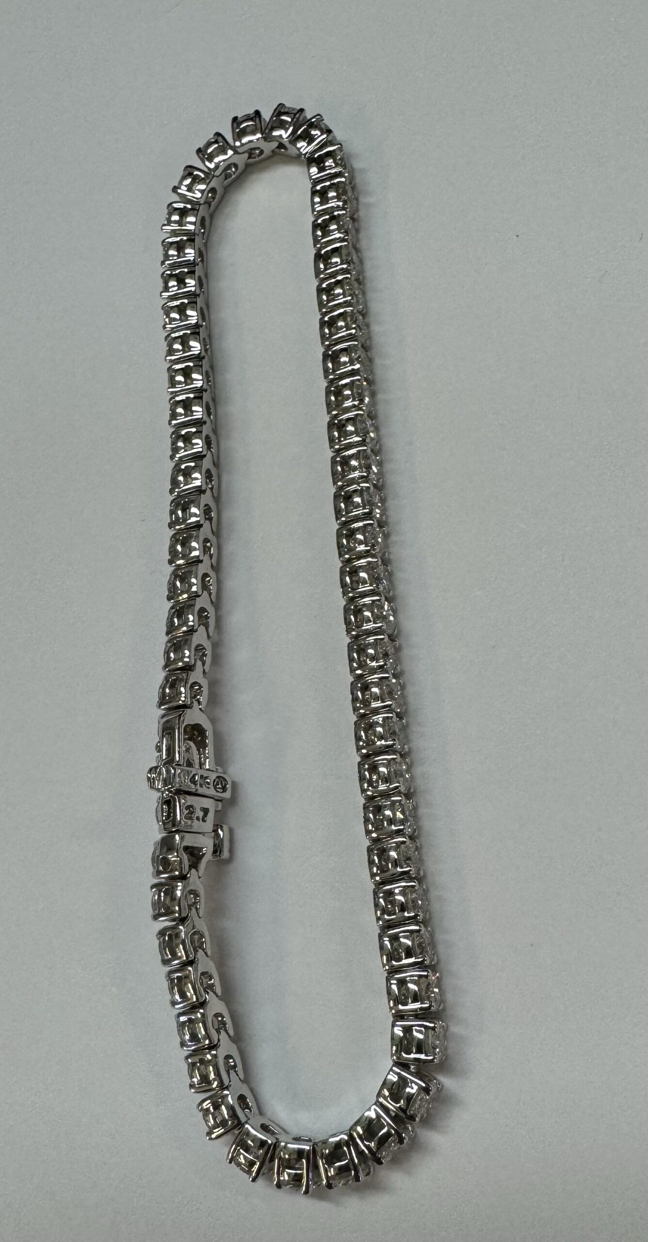 14k White Gold Genuine 5.15 Cttw Round Brilliant Cut Diamond Bracelet - Image 33