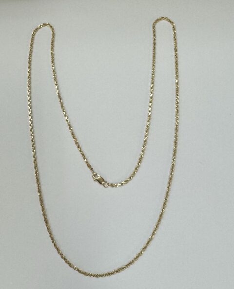 14K Yellow Gold 1.5 MM 22” Rope Chain