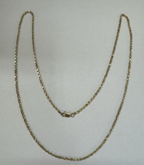 14k Yellow Gold 2 MM 24” Rope Chain