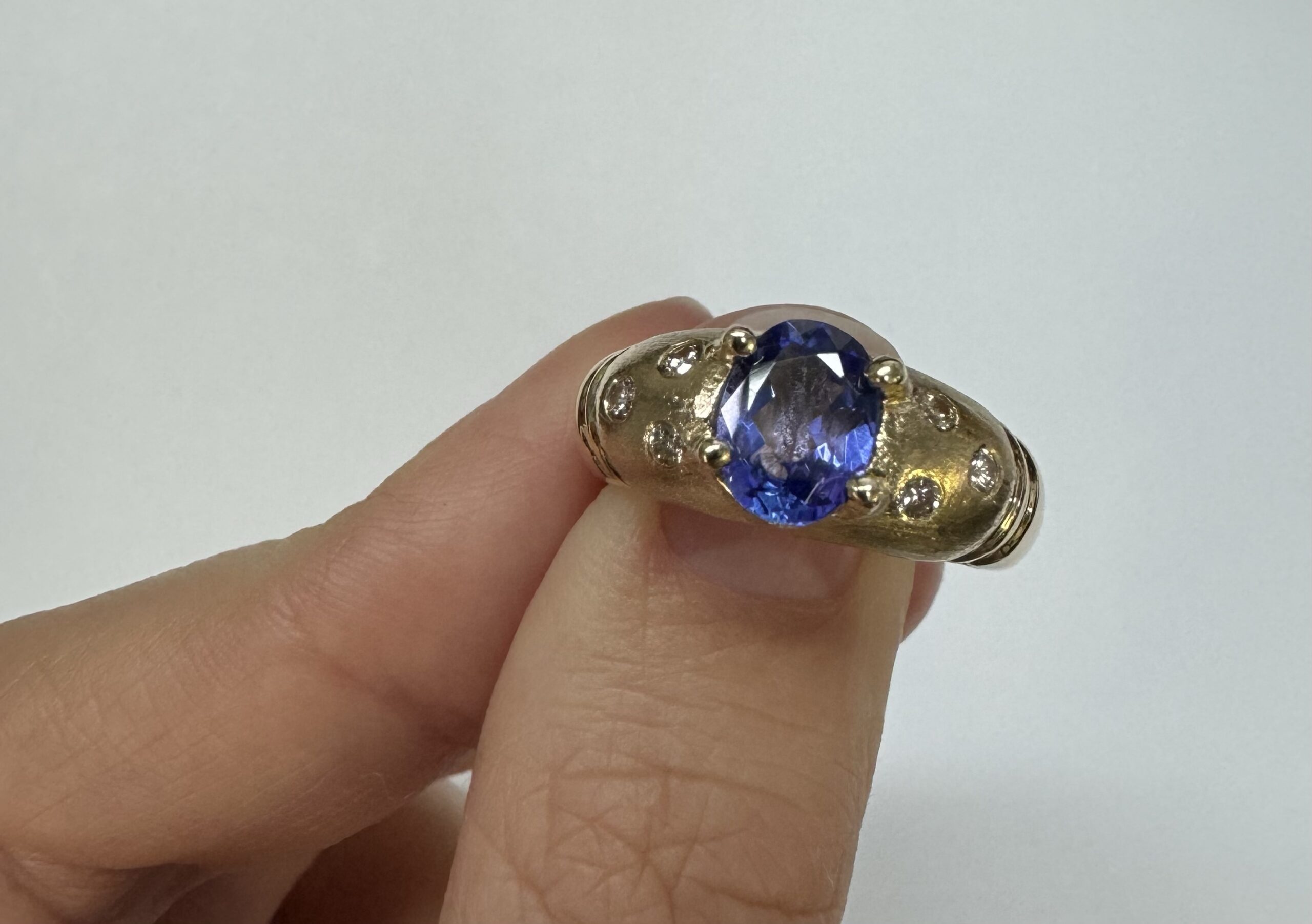 14k Yellow Gold Genuine 1.15 Cttw Tanzanite & Diamond Ring - Image 7