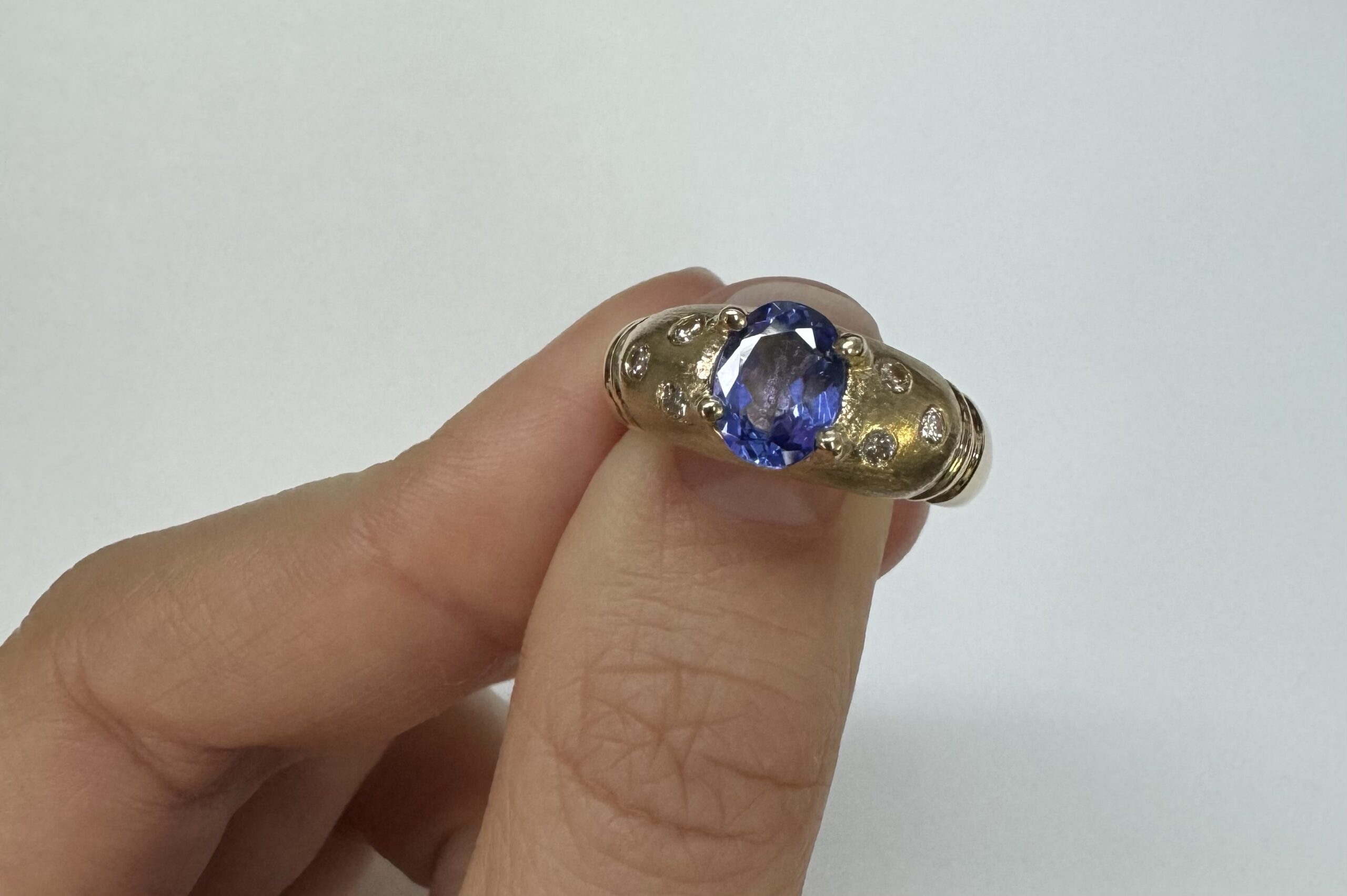 14k Yellow Gold Genuine 1.15 Cttw Tanzanite & Diamond Ring - Image 8