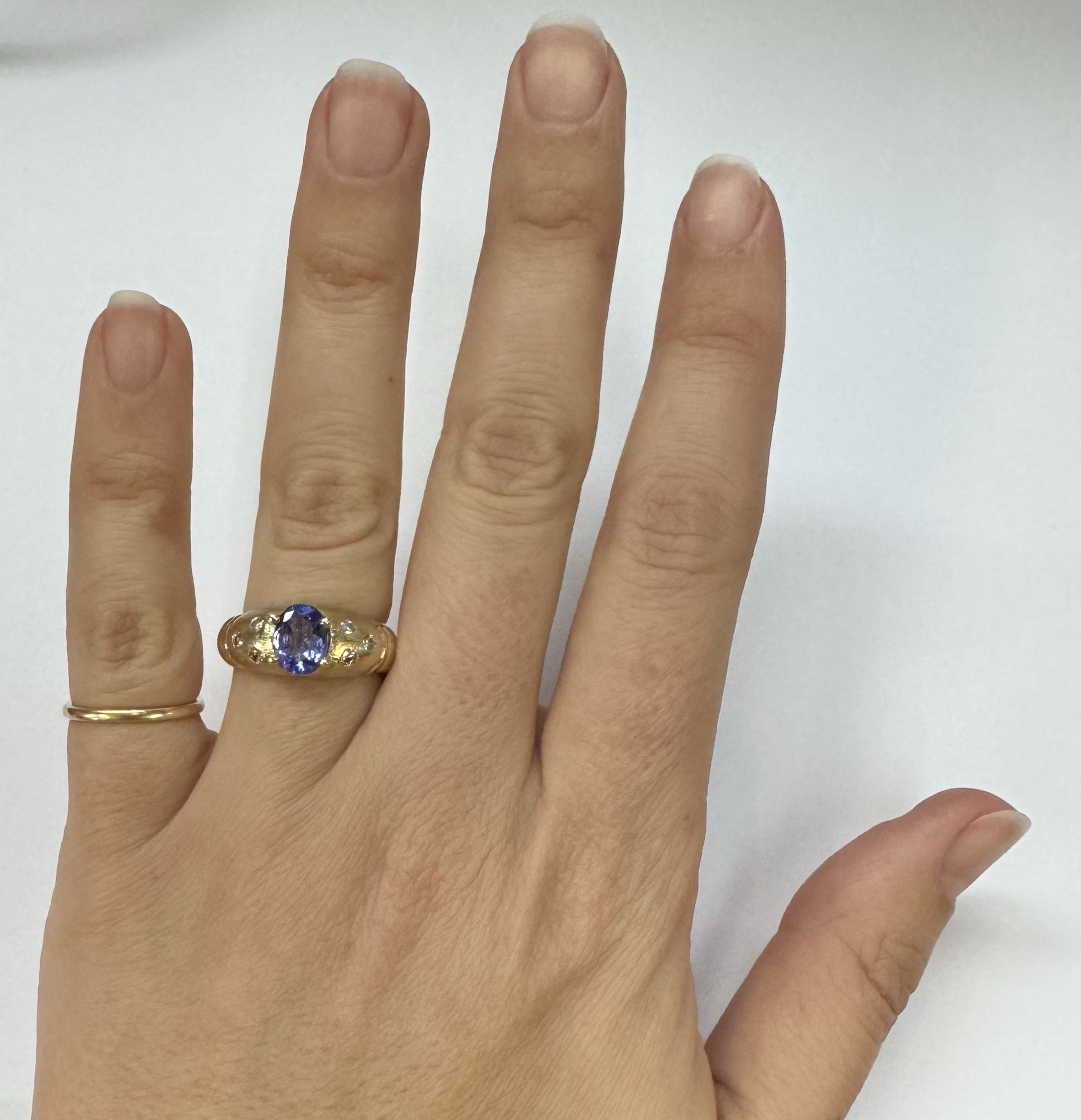 14k Yellow Gold Genuine 1.15 Cttw Tanzanite & Diamond Ring - Image 9