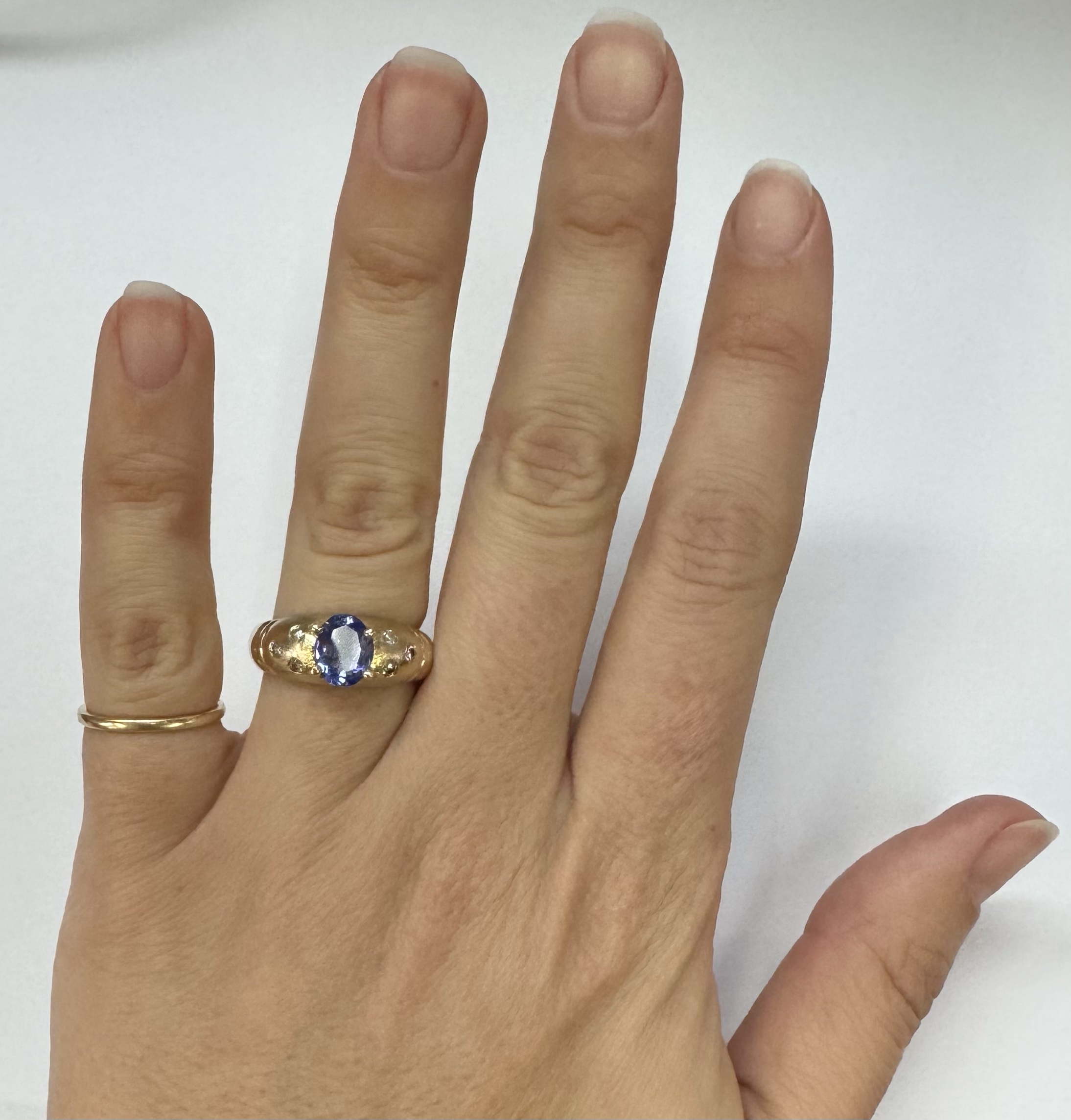 14k Yellow Gold Genuine 1.15 Cttw Tanzanite & Diamond Ring - Image 10