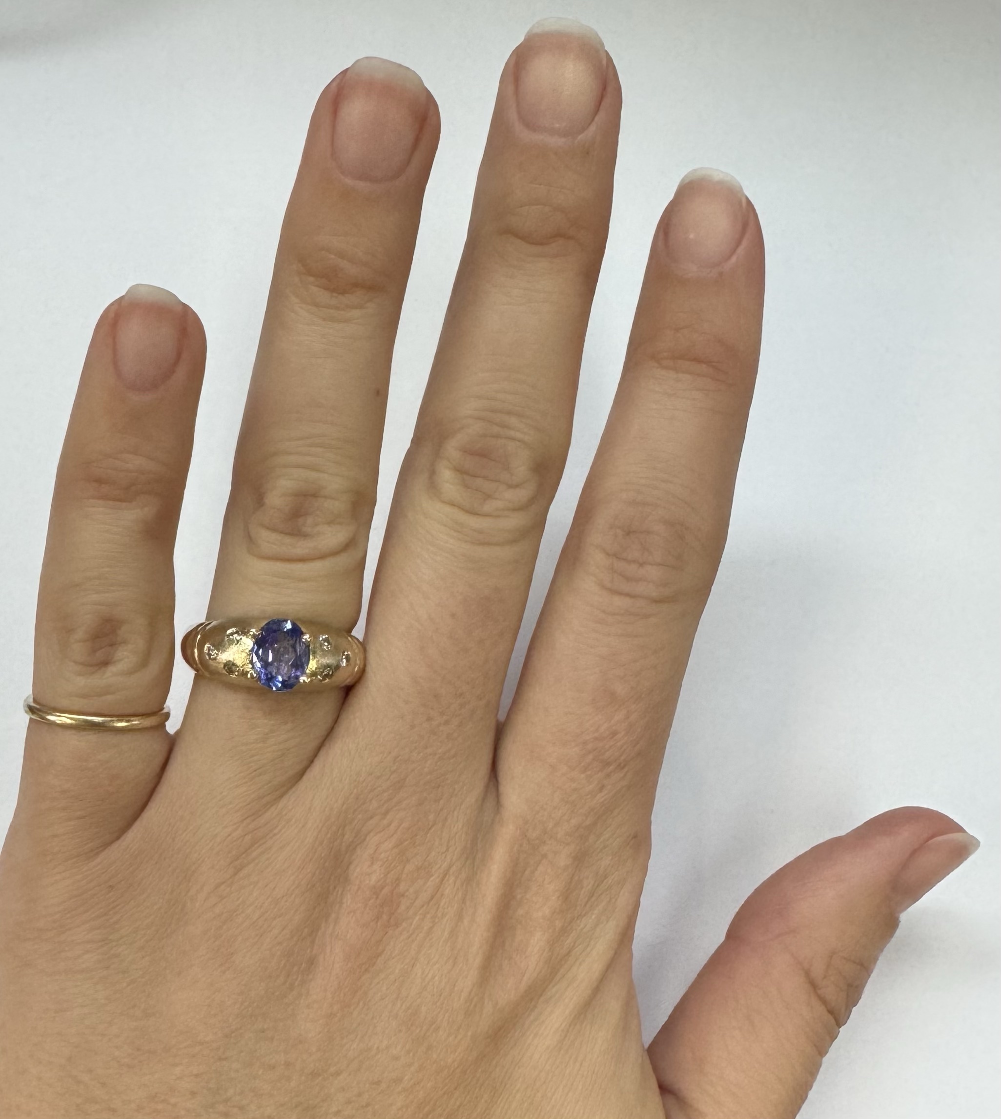 14k Yellow Gold Genuine 1.15 Cttw Tanzanite & Diamond Ring - Image 11