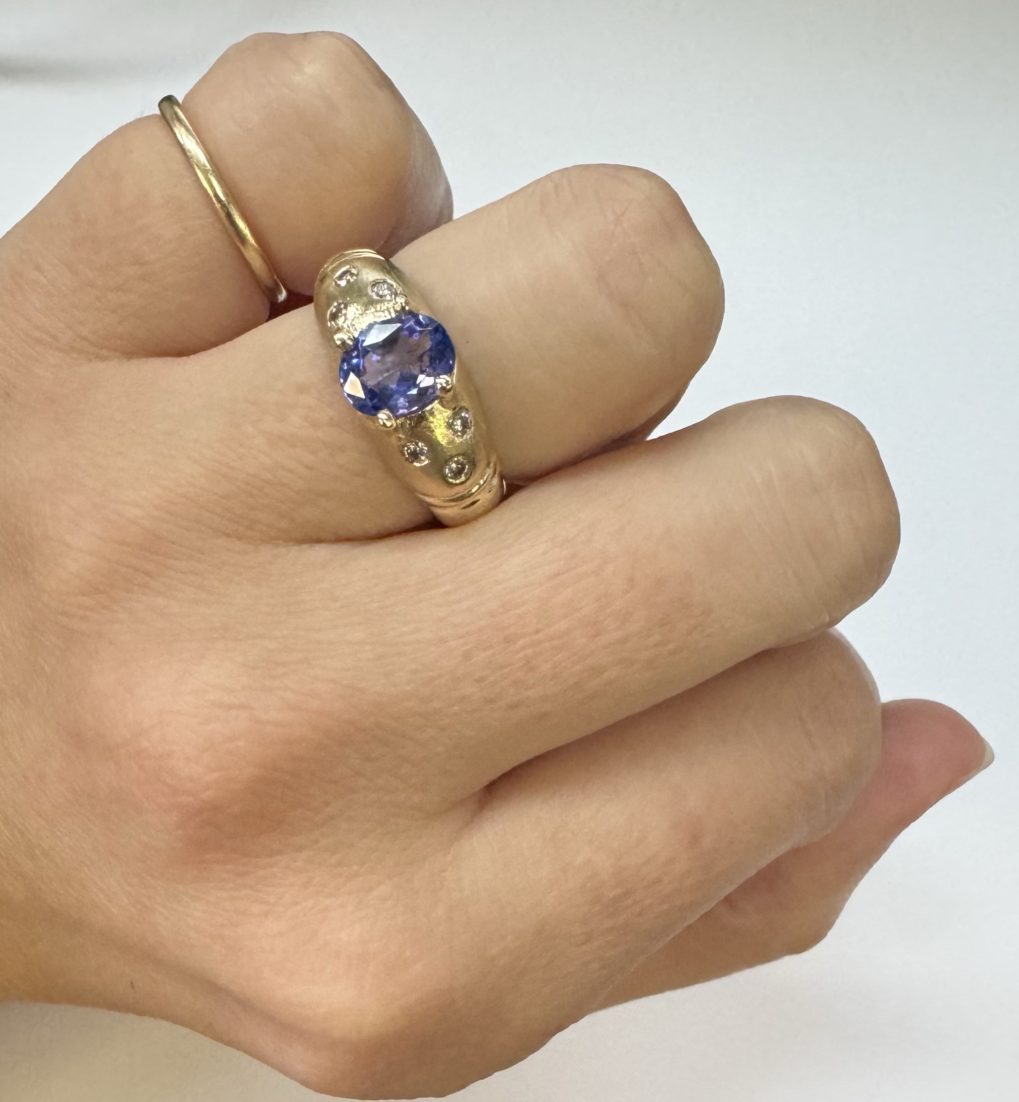 14k Yellow Gold Genuine 1.15 Cttw Tanzanite & Diamond Ring - Image 13