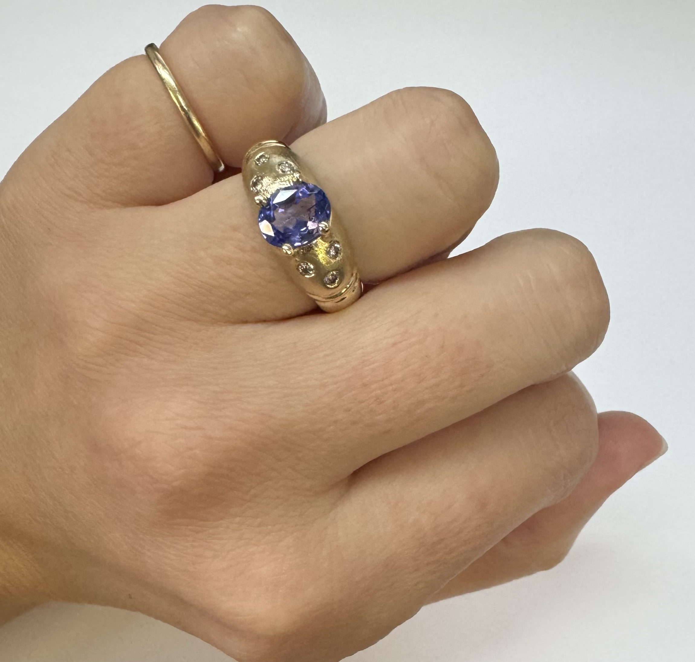 14k Yellow Gold Genuine 1.15 Cttw Tanzanite & Diamond Ring - Image 14