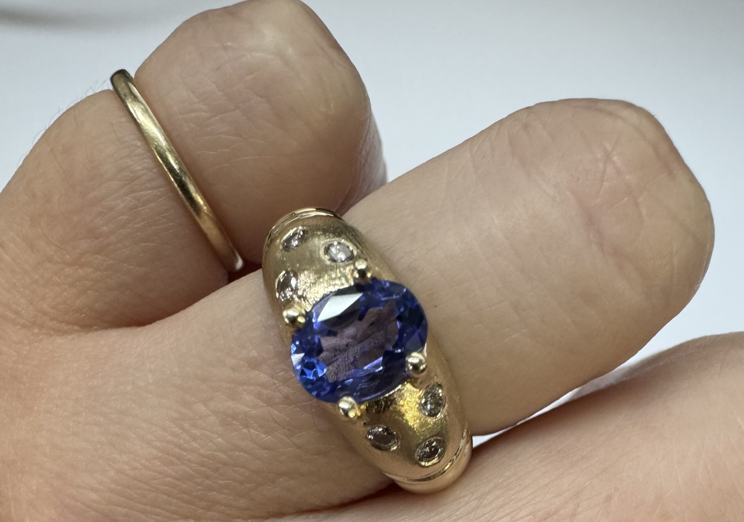 14k Yellow Gold Genuine 1.15 Cttw Tanzanite & Diamond Ring - Image 15